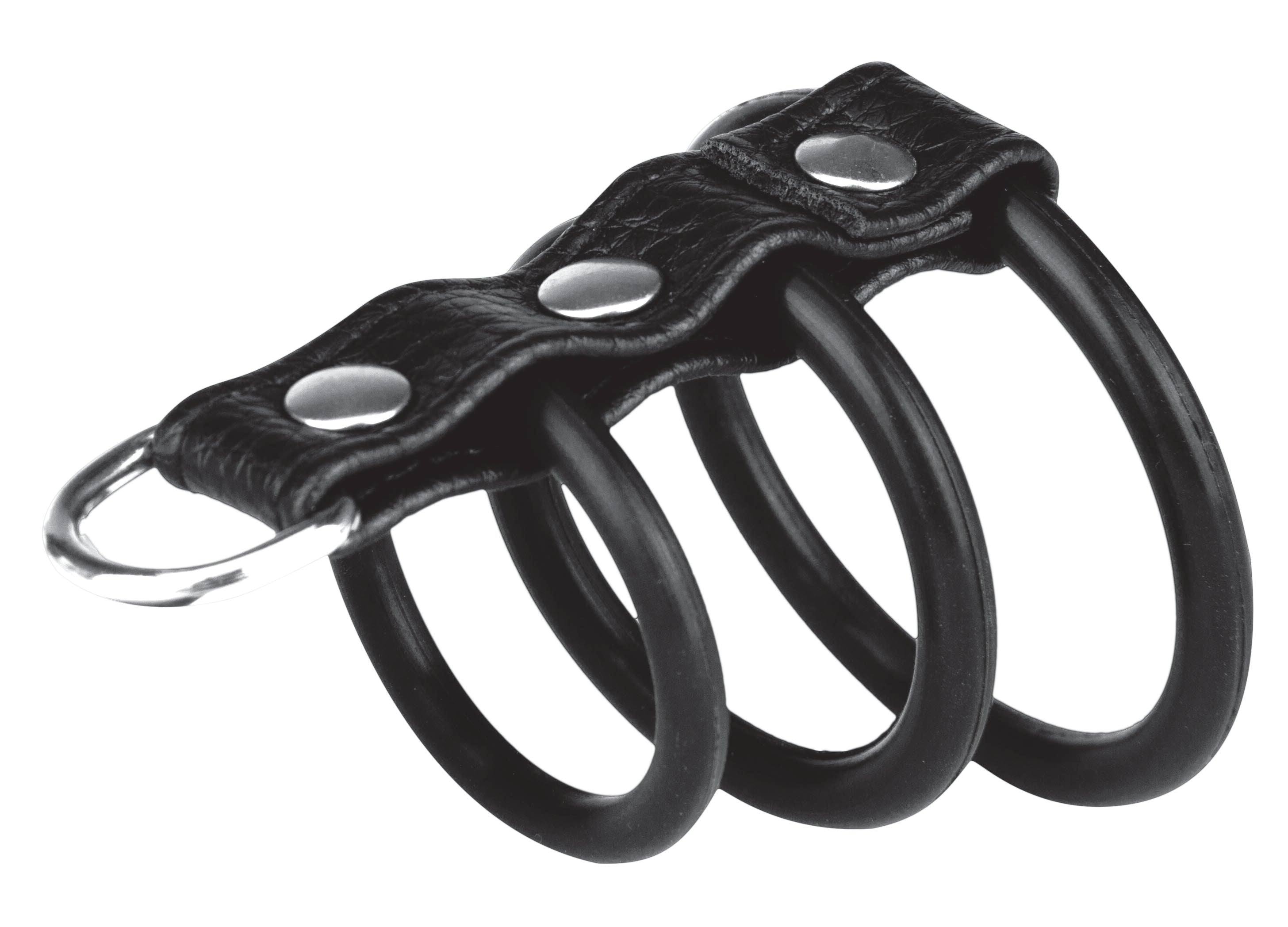3 Ring Silicone Gates Of Hell With Leash Lead