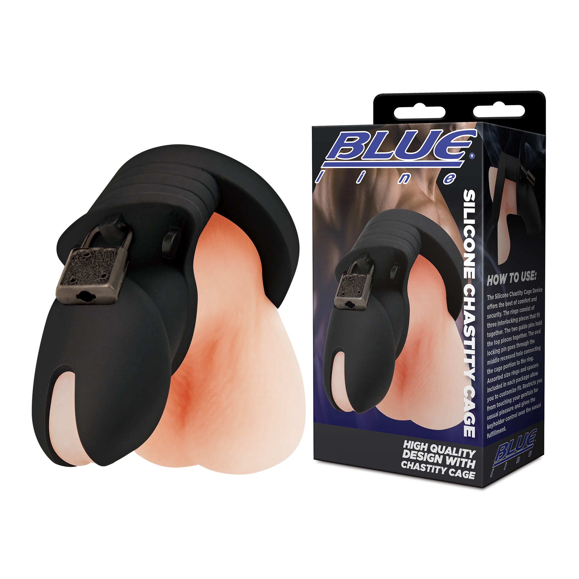 Silicone Chastity Cock Cage - Black