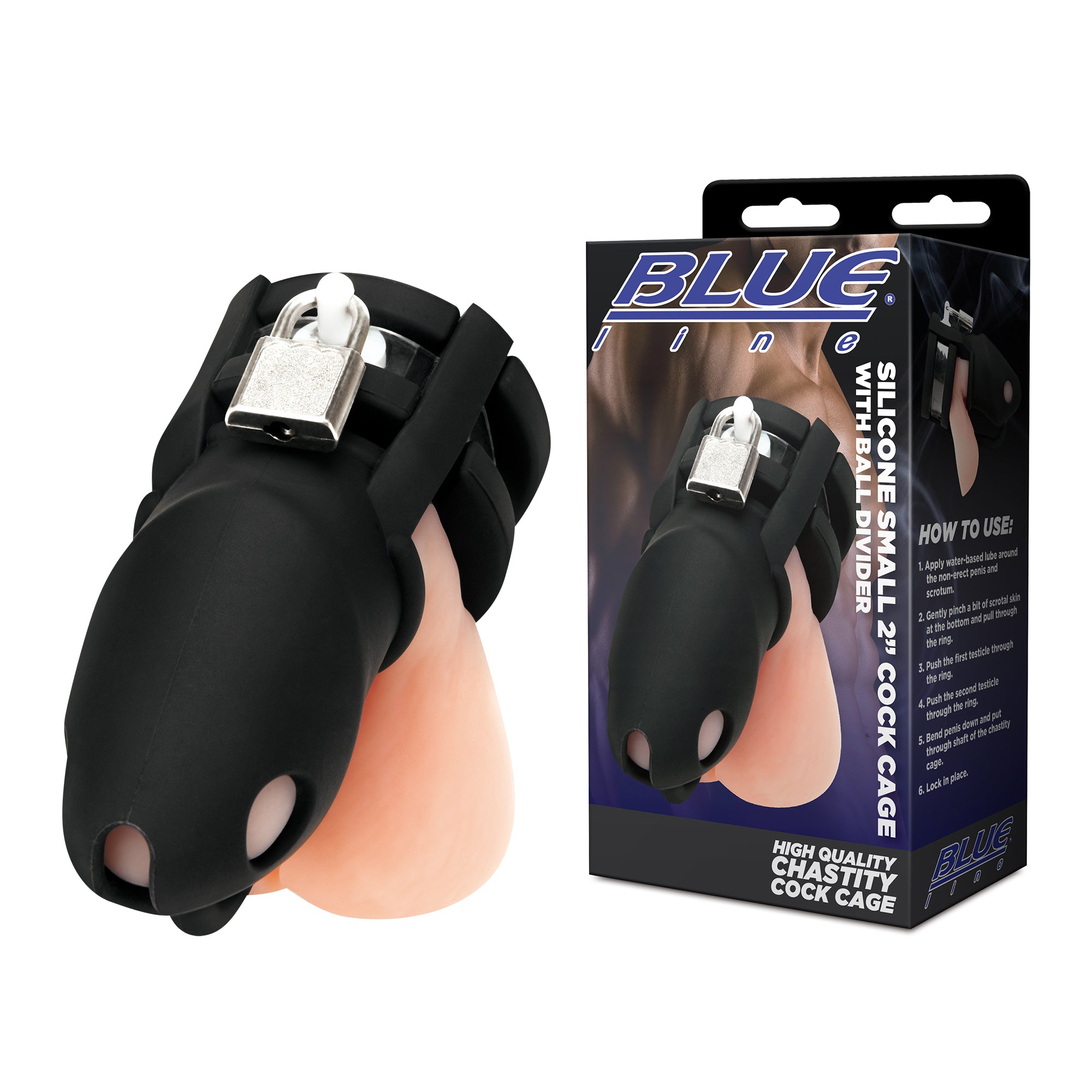 Silicone Mini Cock Cage With Ball Divider - Black