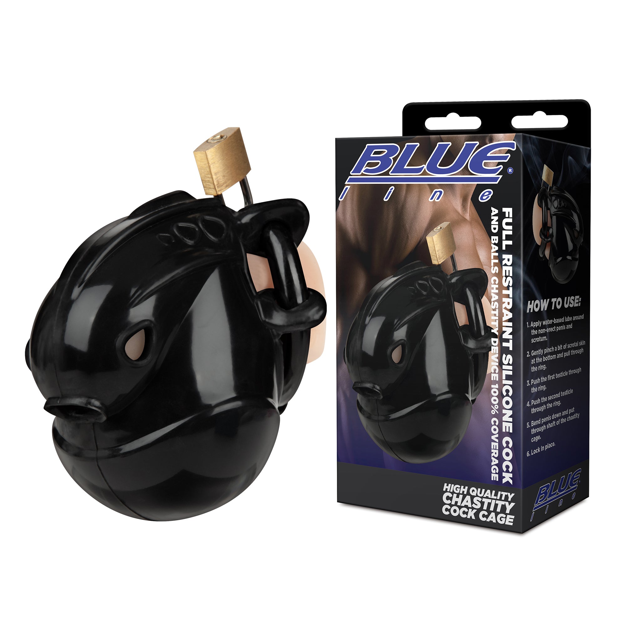 Full Restraint Silicone Cock And Balls Chastity Device 100% Coverage