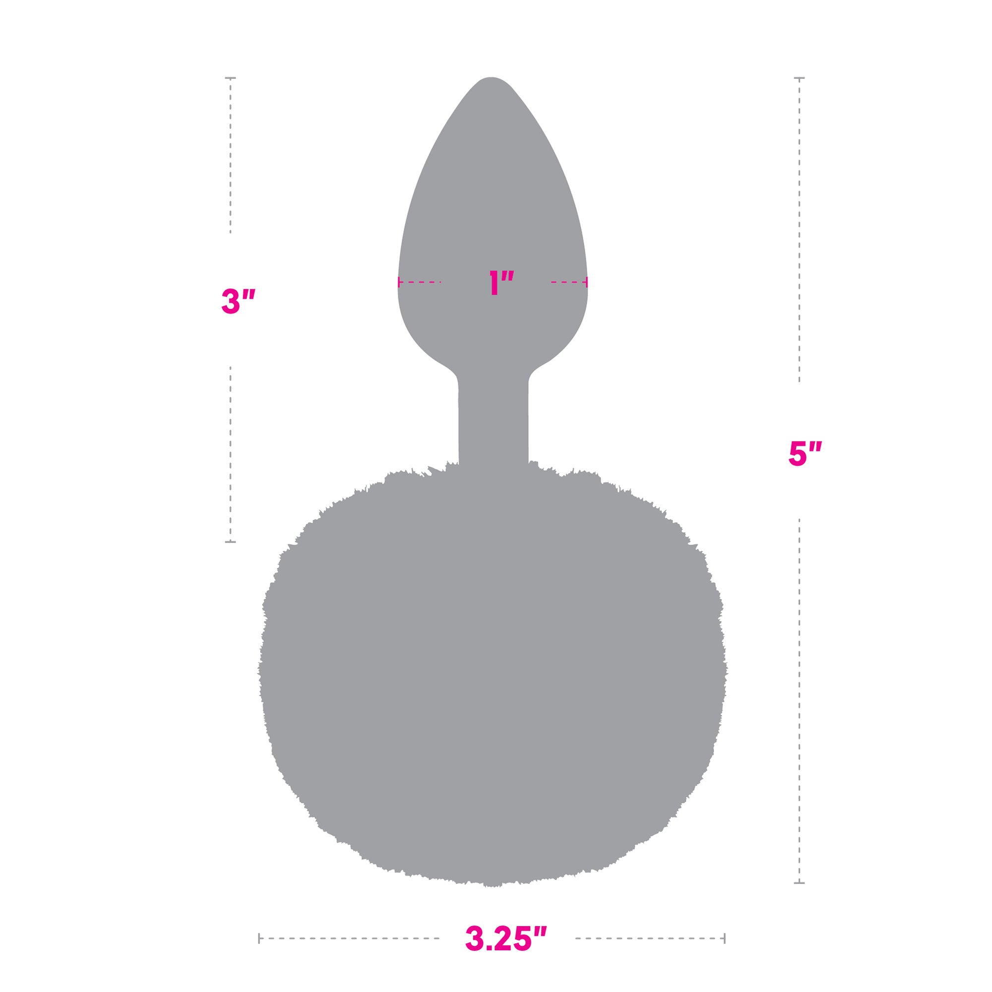 2.95" Metal Bunny Tail Rainbow Butt Plug