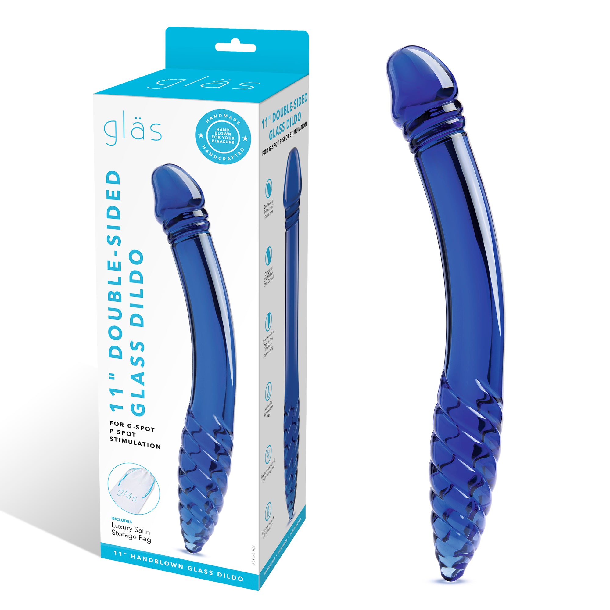 11" Double-sided Glass Dildo For G-Spot P-Spot Stimulation