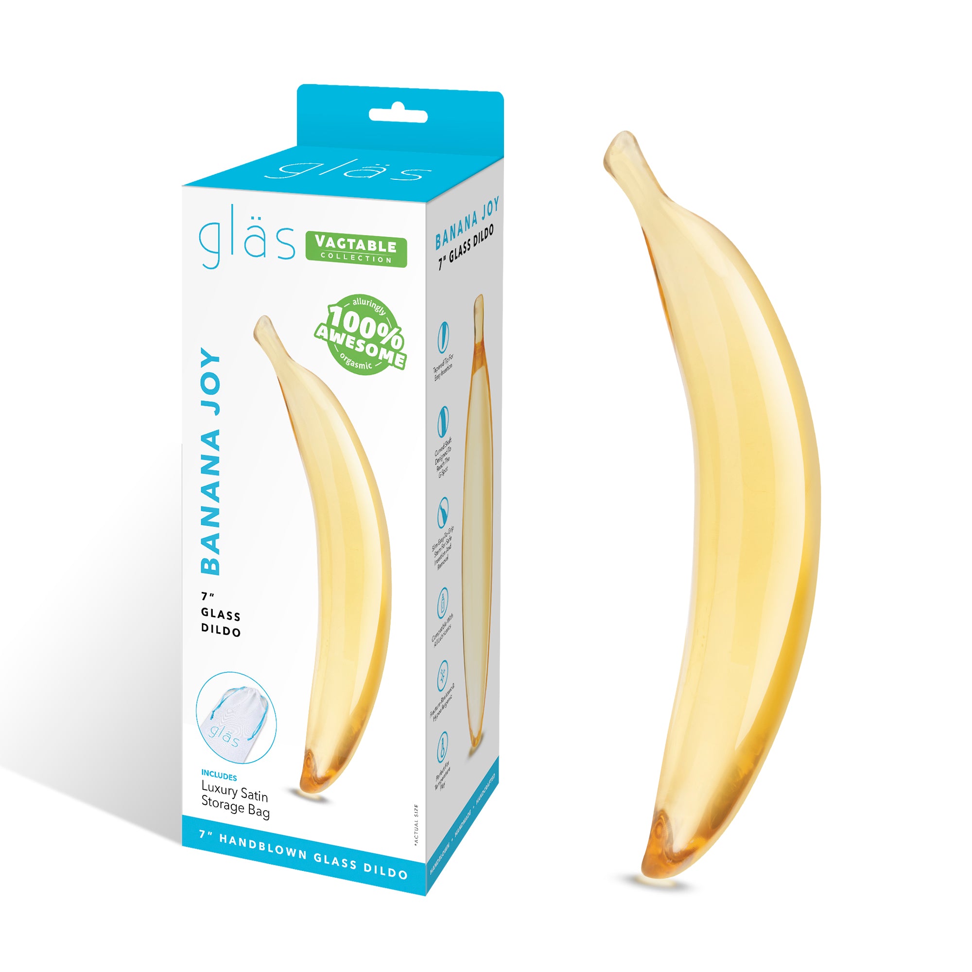 Banana Joy 7" Glass Dildo