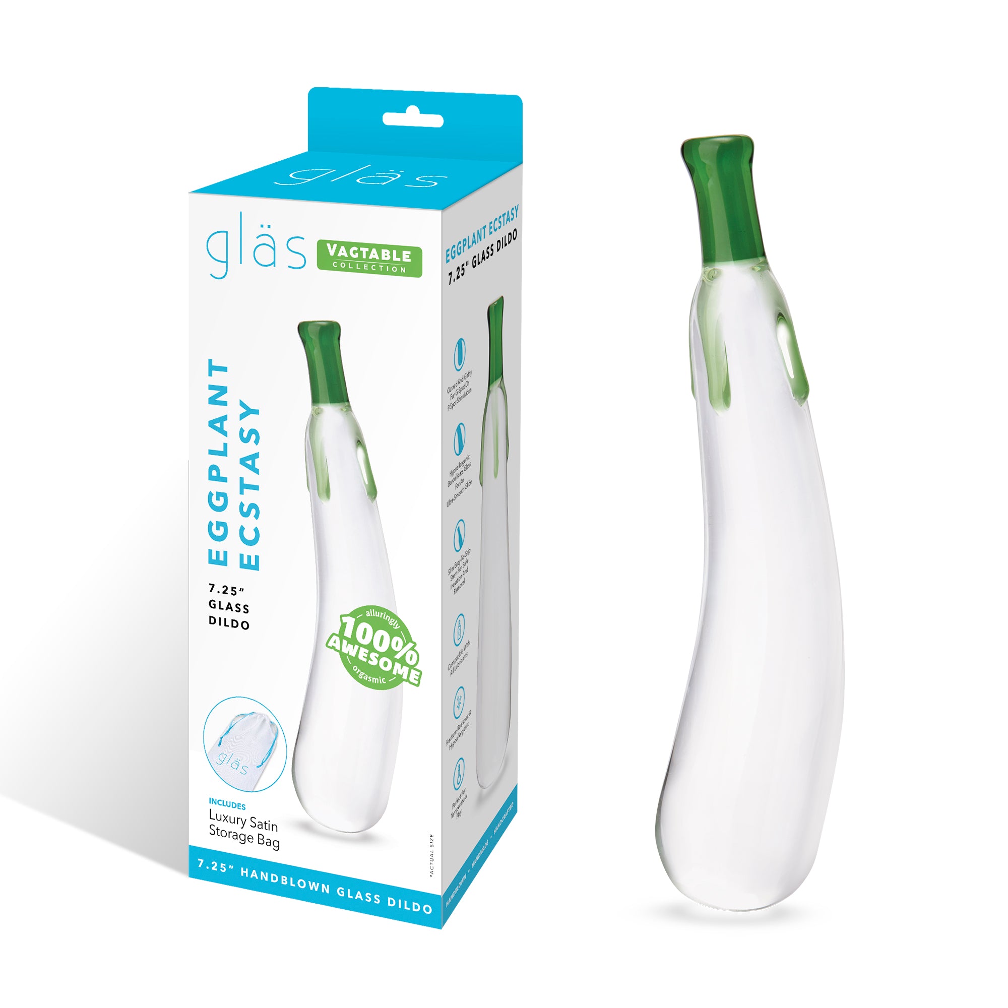 Eggplant Ecstasy 7.25" Glass Dildo