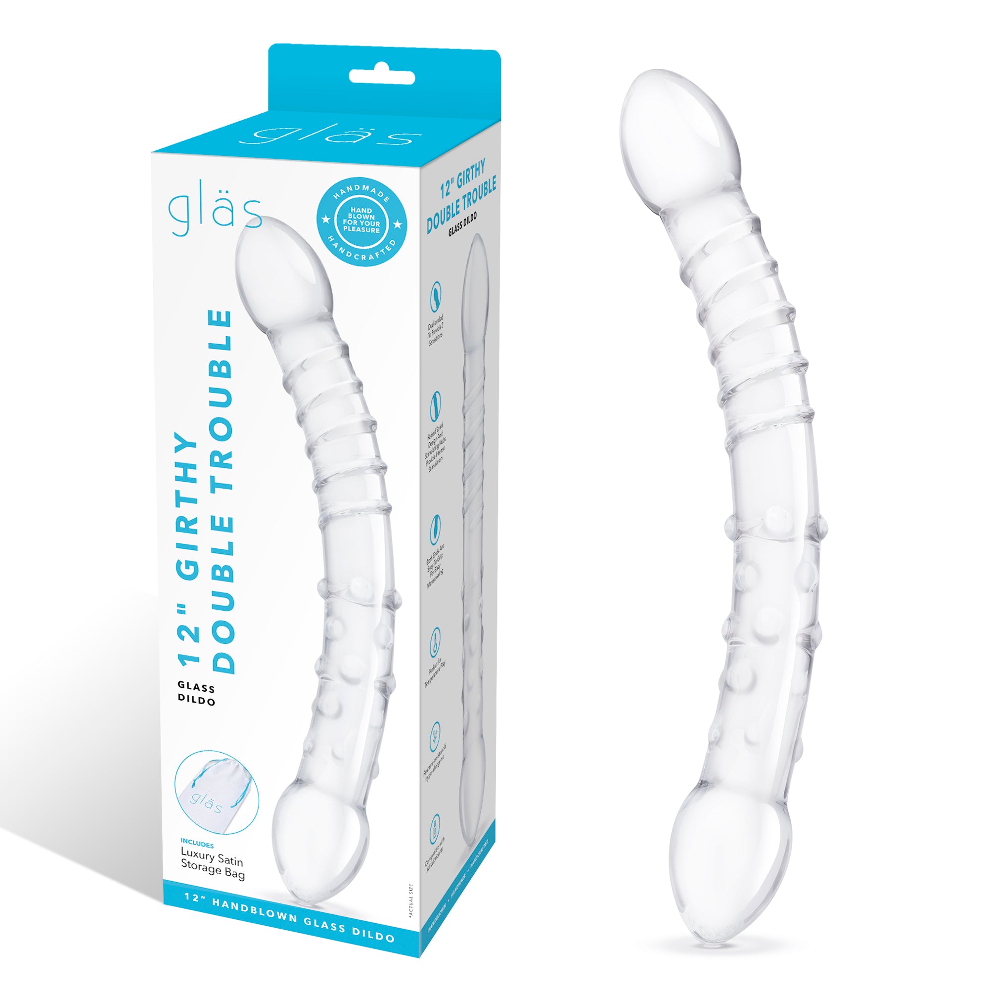 12" Girthy Double Trouble Glass Dildo