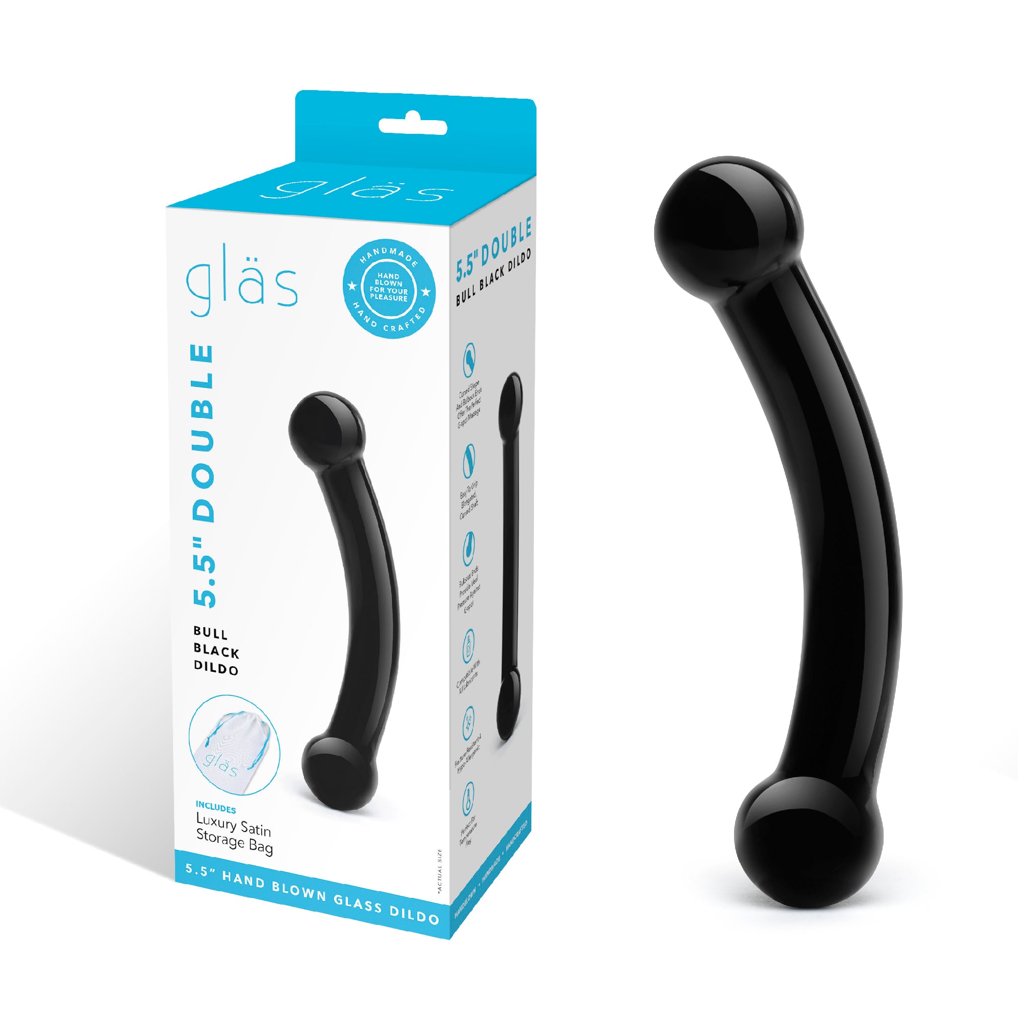 5.5" Double Bull Black Dildo