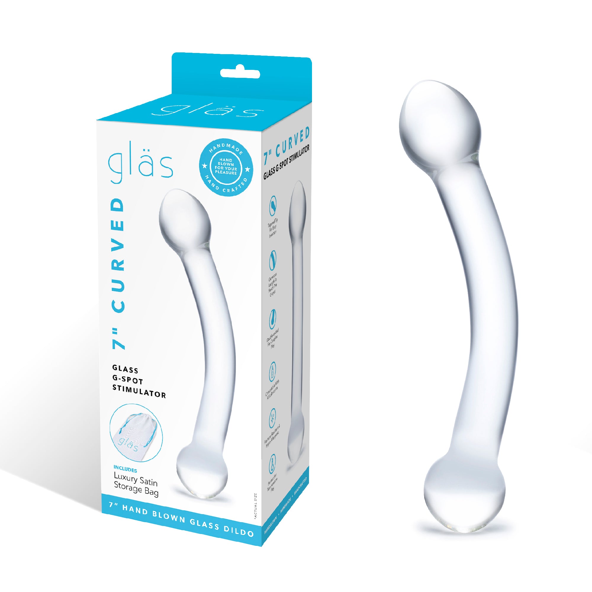 7" curved glass g spot stimulator