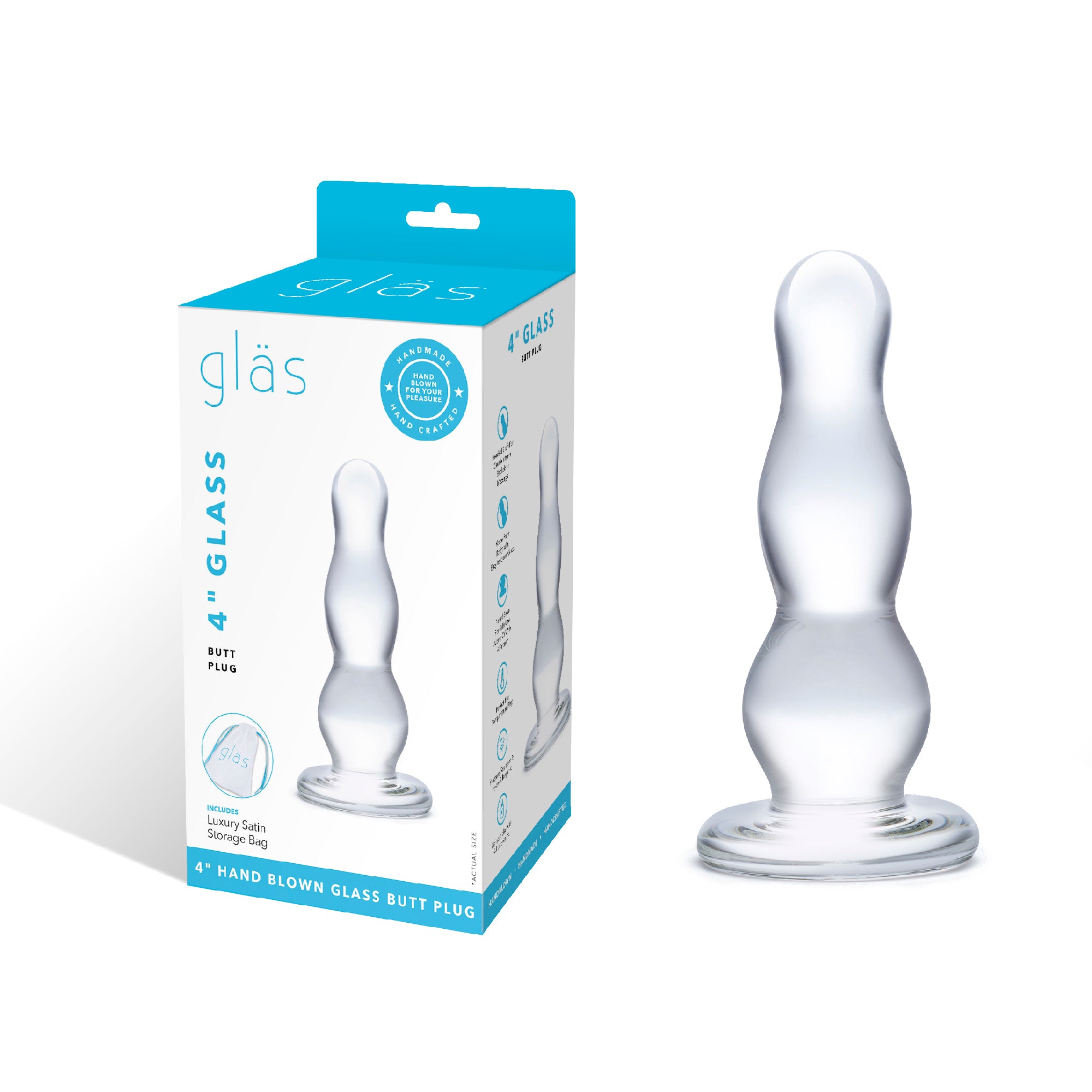 4" glass butt plug