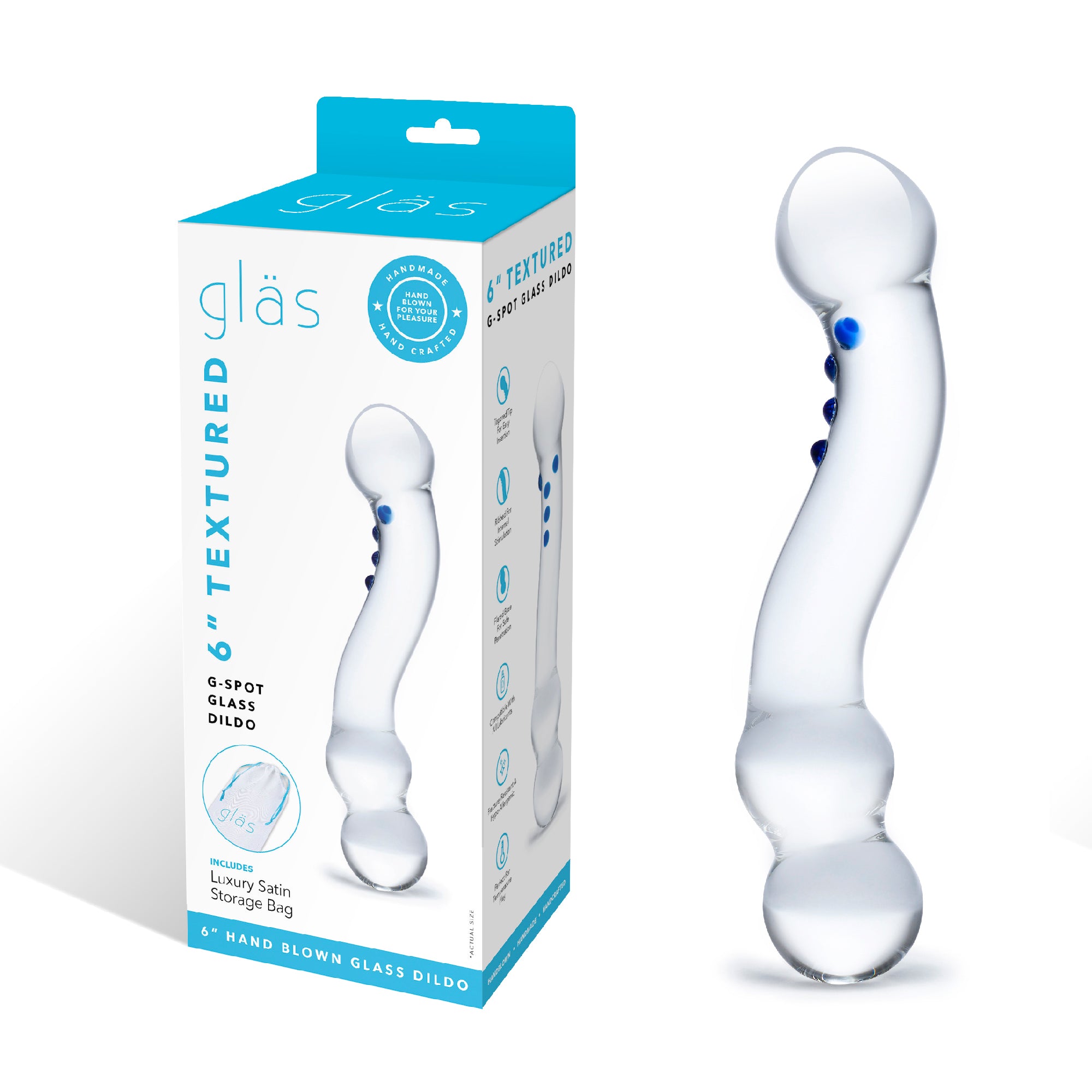 6" Curved G-spot Glass Dildo