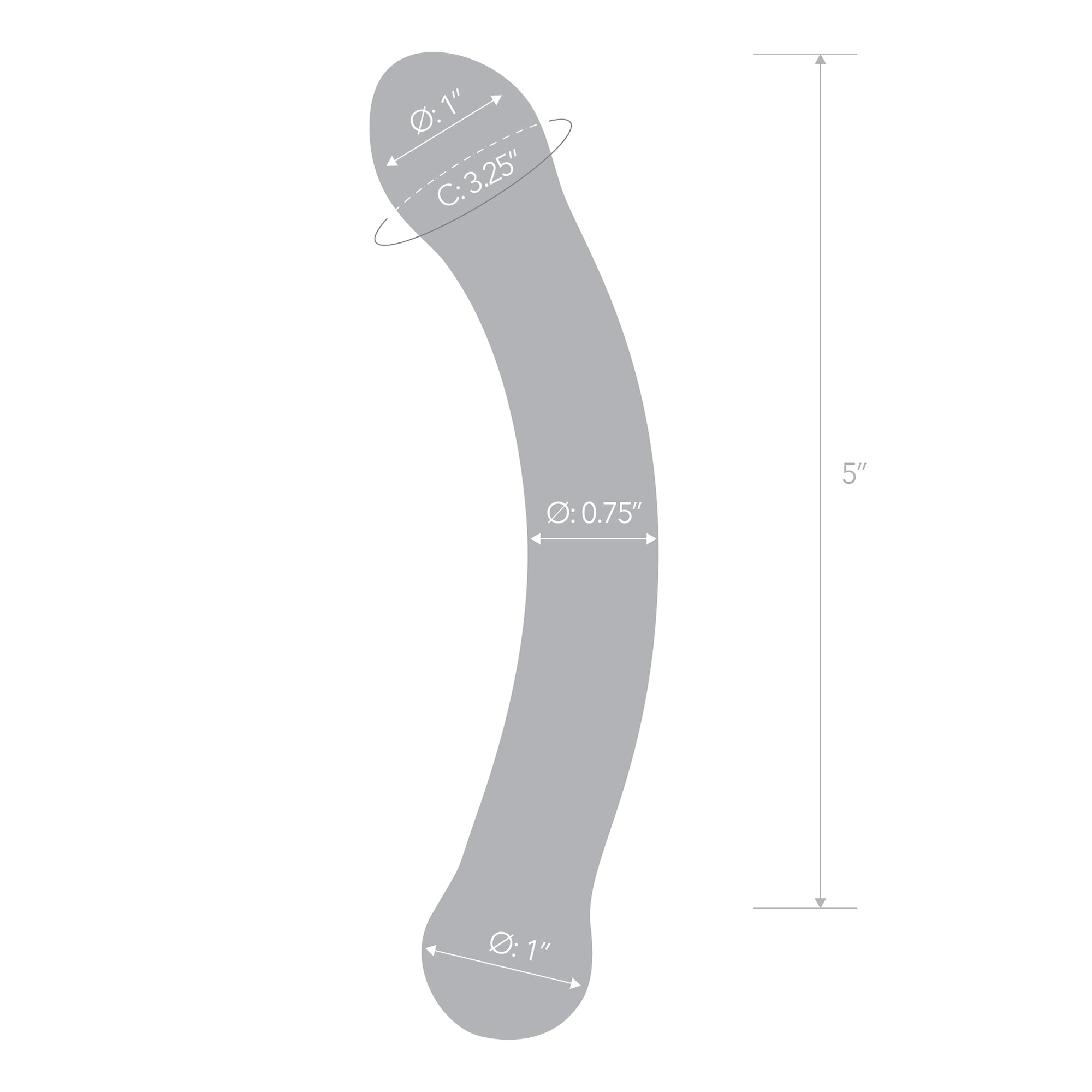 6" Curved G-spot Glass Dildo