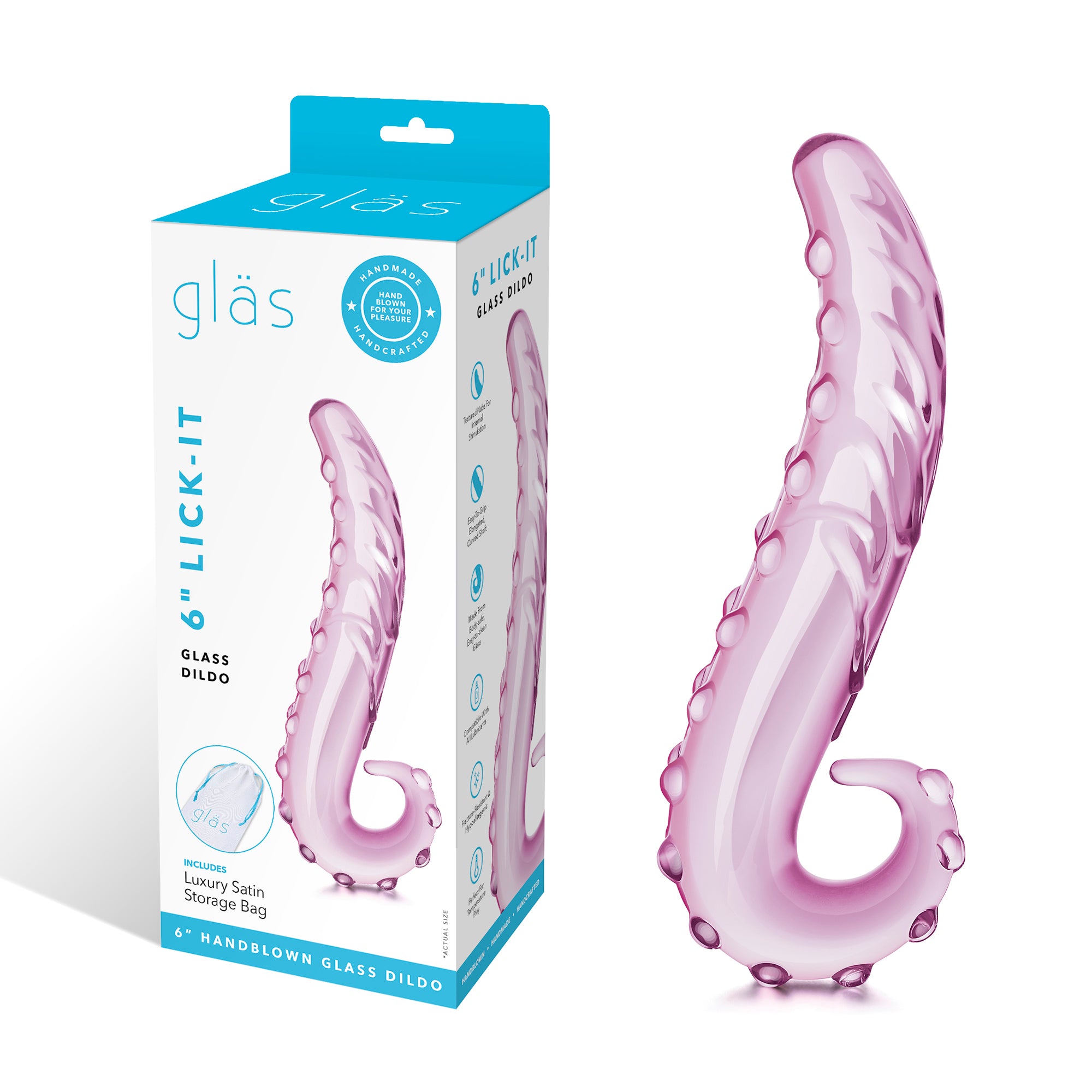 6" Lick-it Glass Dildo