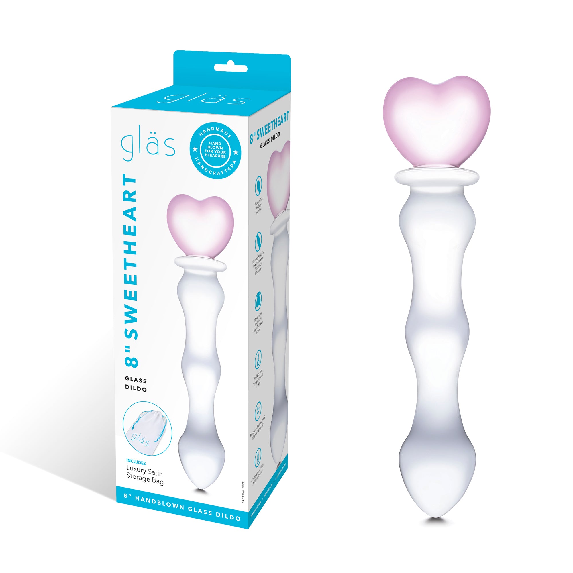 8" Sweetheart Glass Dildo