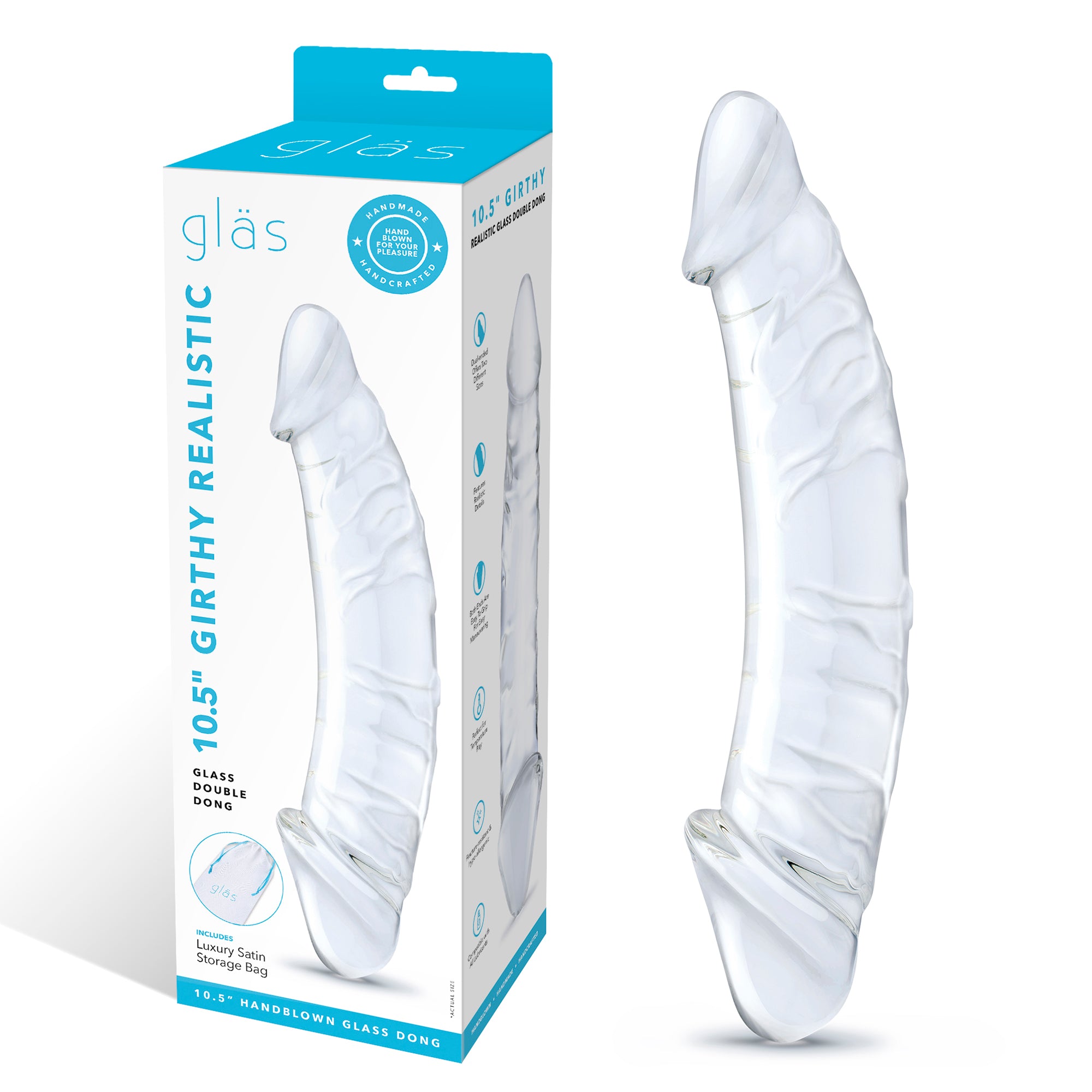 10.5" Girthy Realistic Glass Double Dong