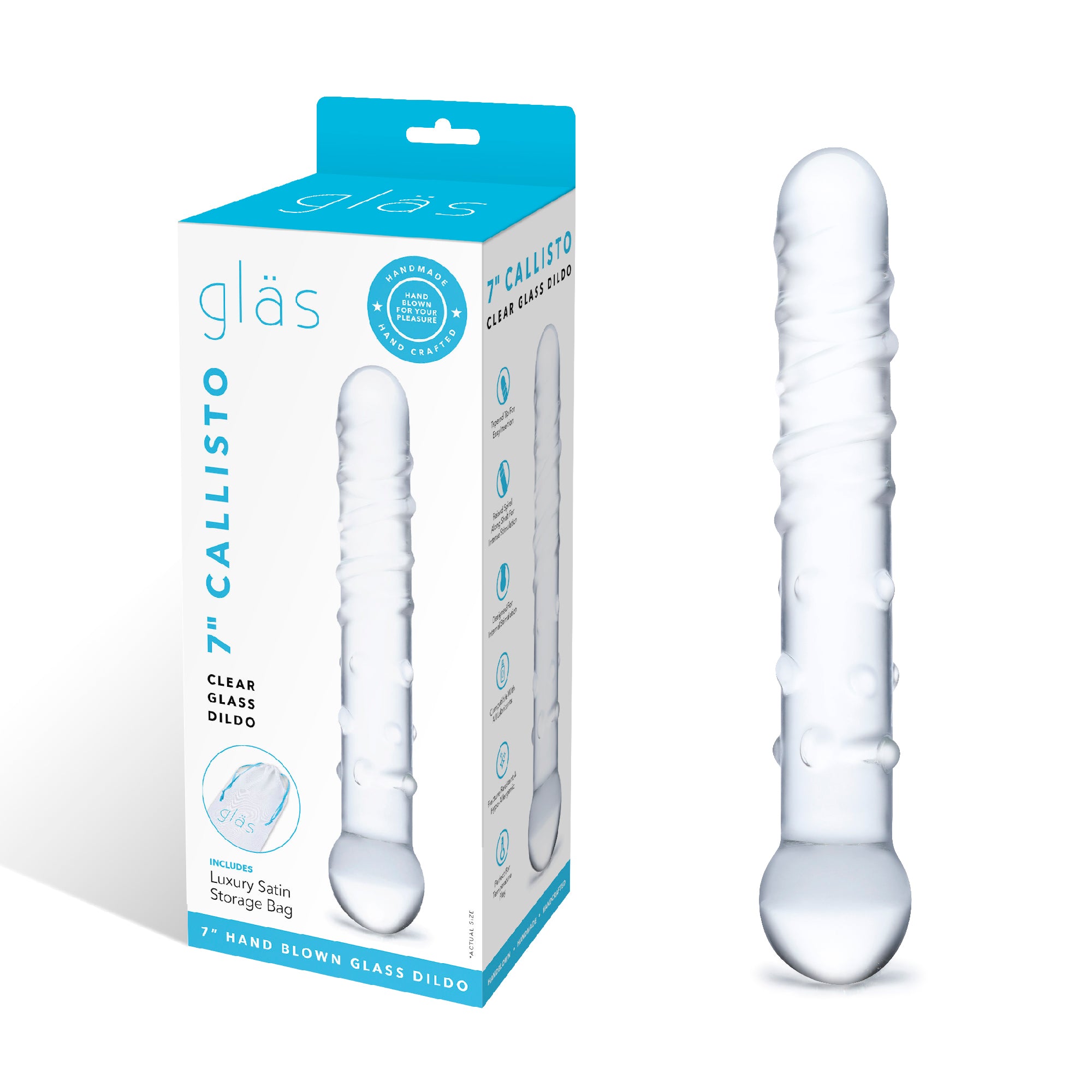 7" Callisto Clear Glass Dildo