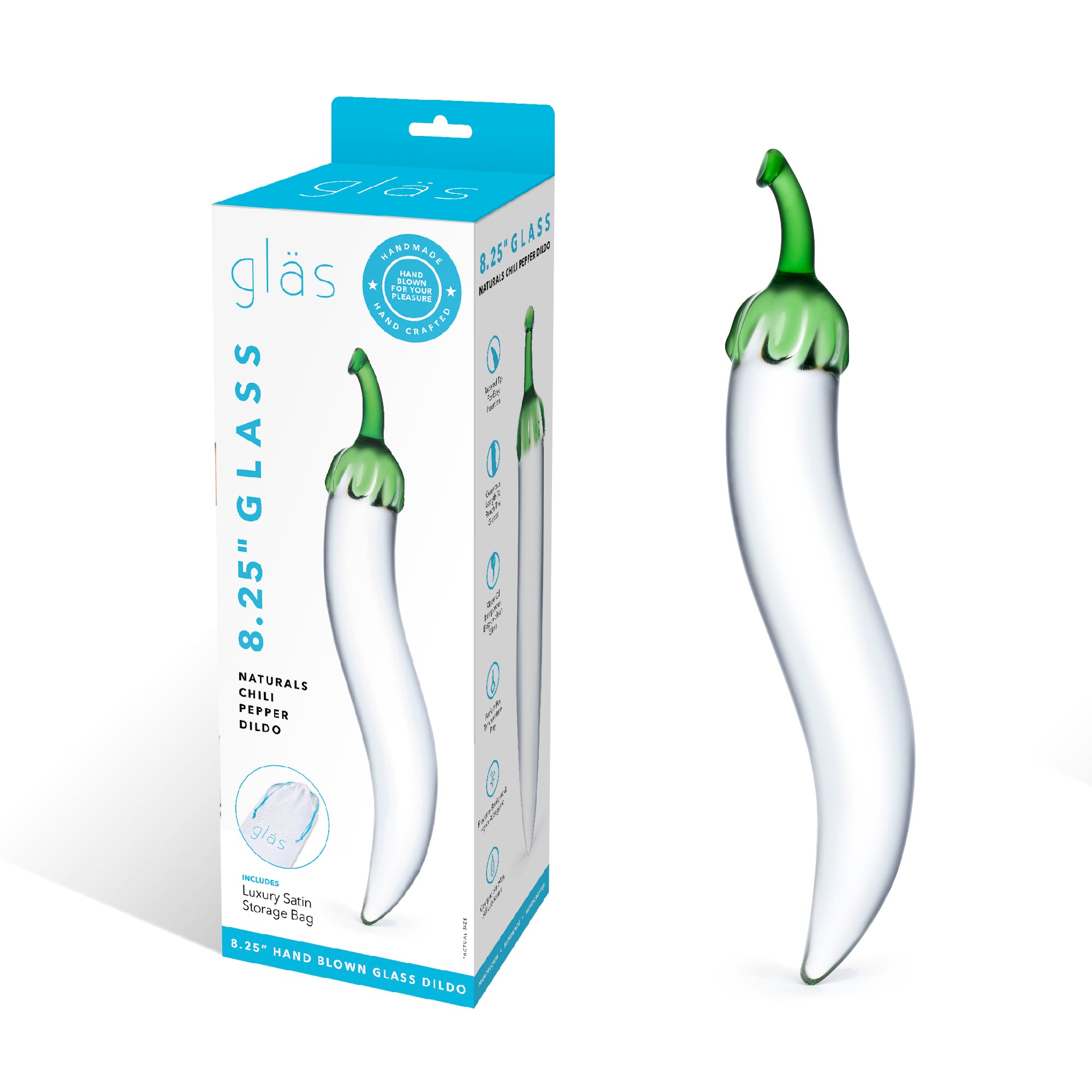 8.25" Glass Naturals Chili Pepper Dildo