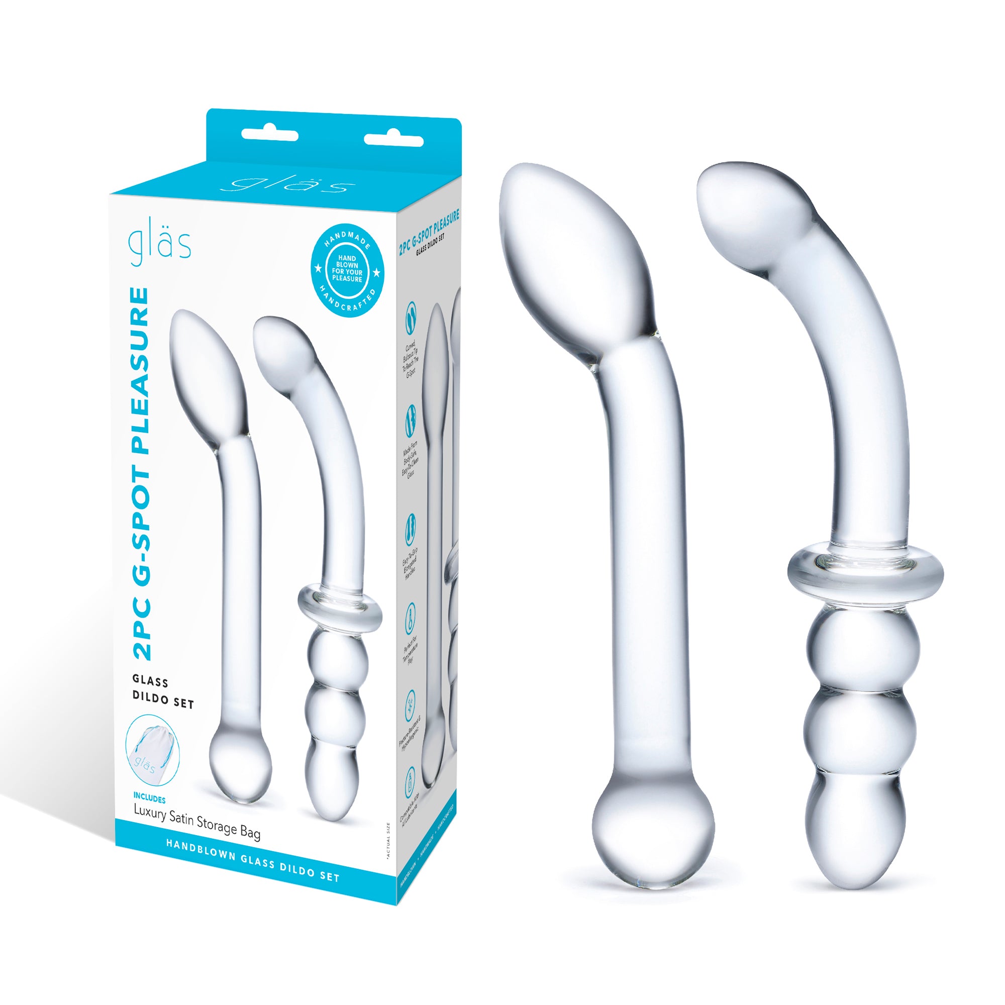 2PC G-Spot Pleausre glass dildo Set
