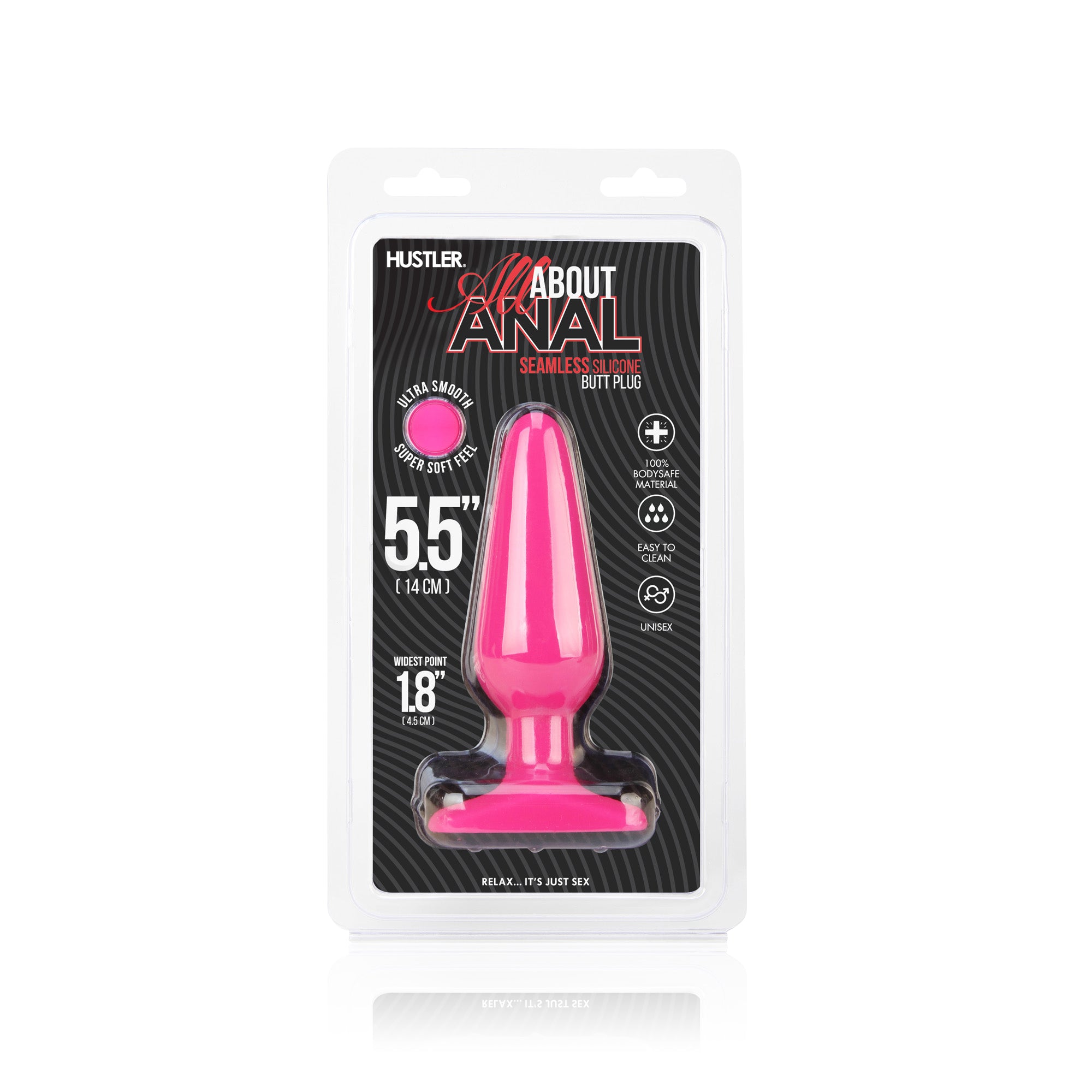 Seamless Silicone Butt Plug 5.5" - Hot Pink