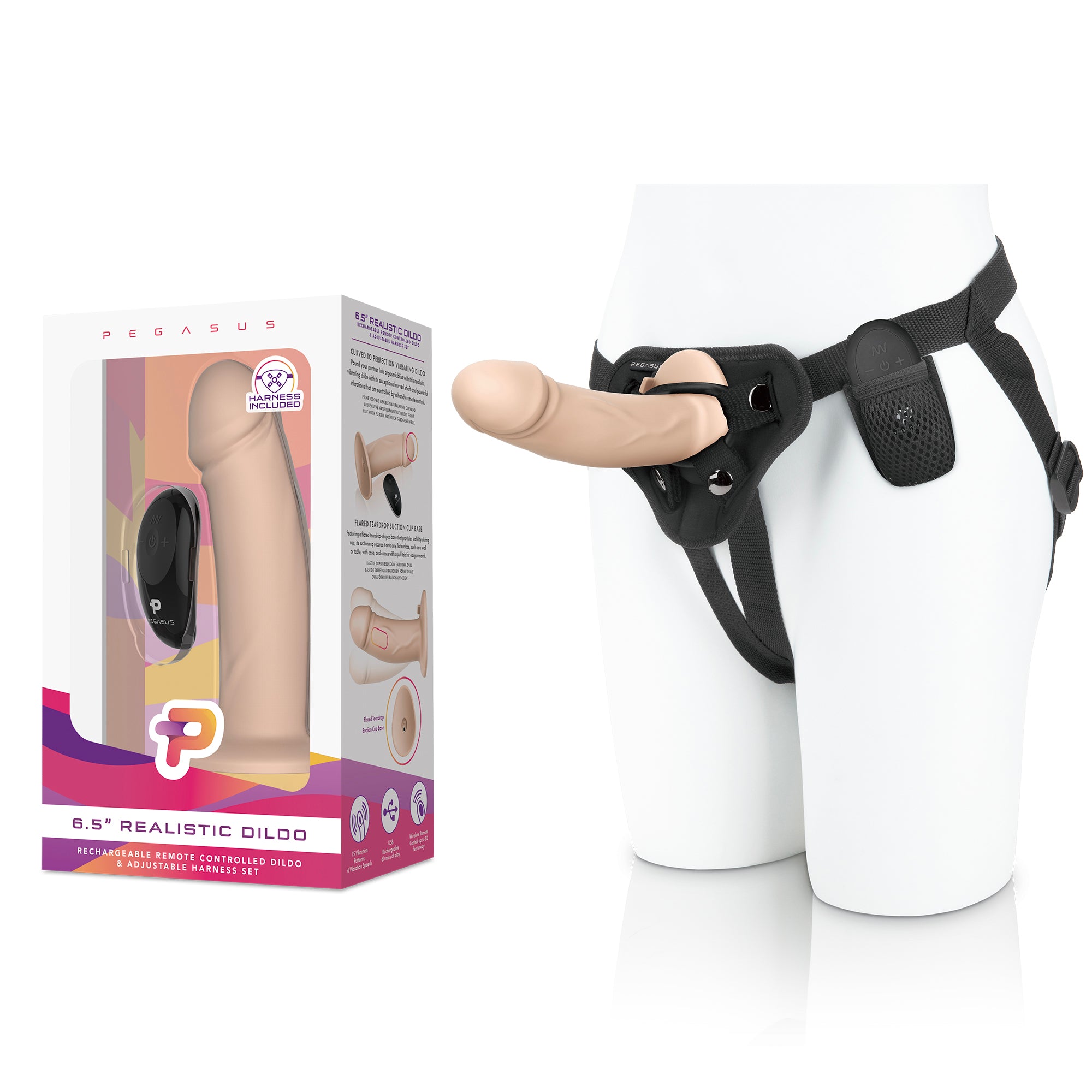 6.5” Realistic Silicone Dildo With Harness Included