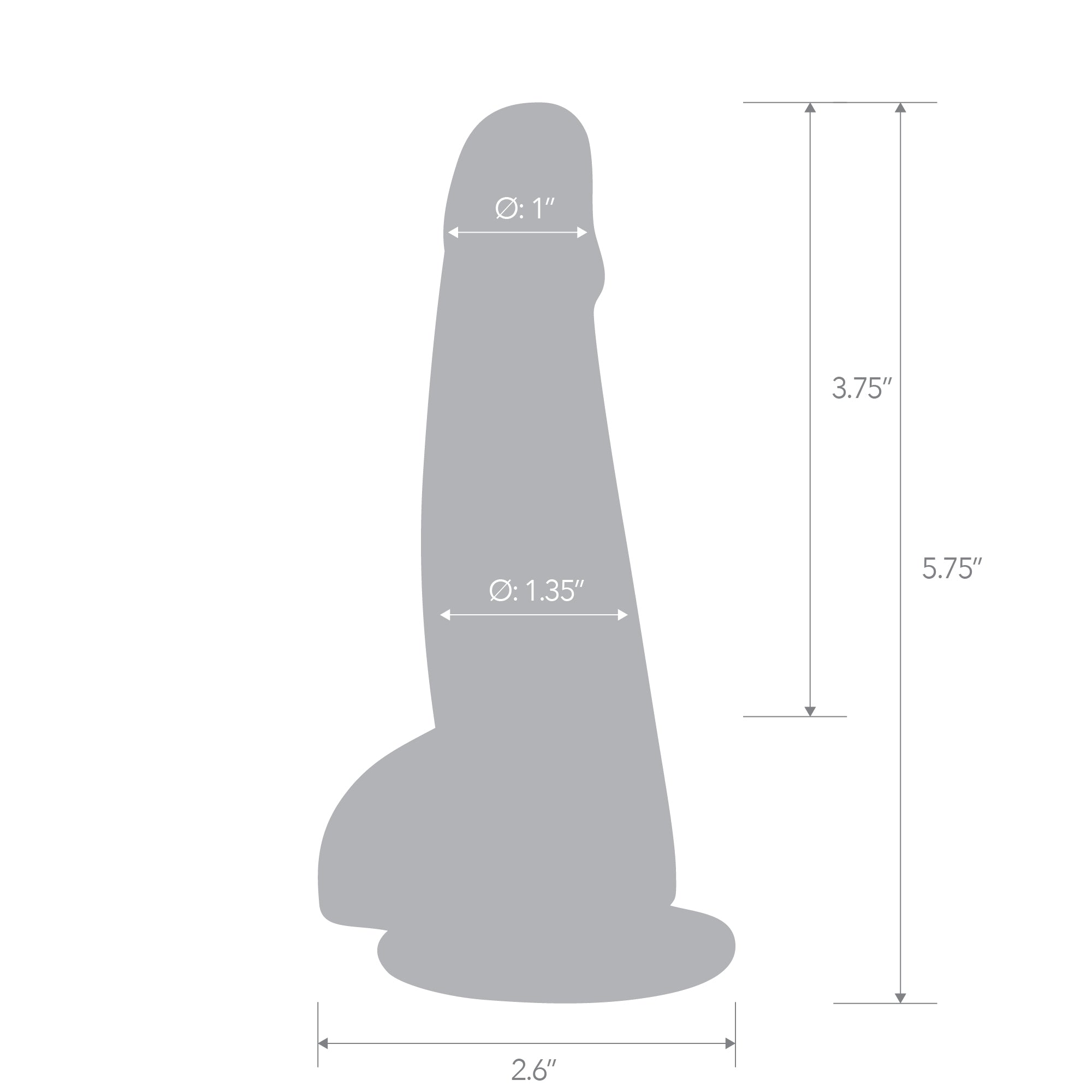 5.75" Suction Cup Dildo with Balls