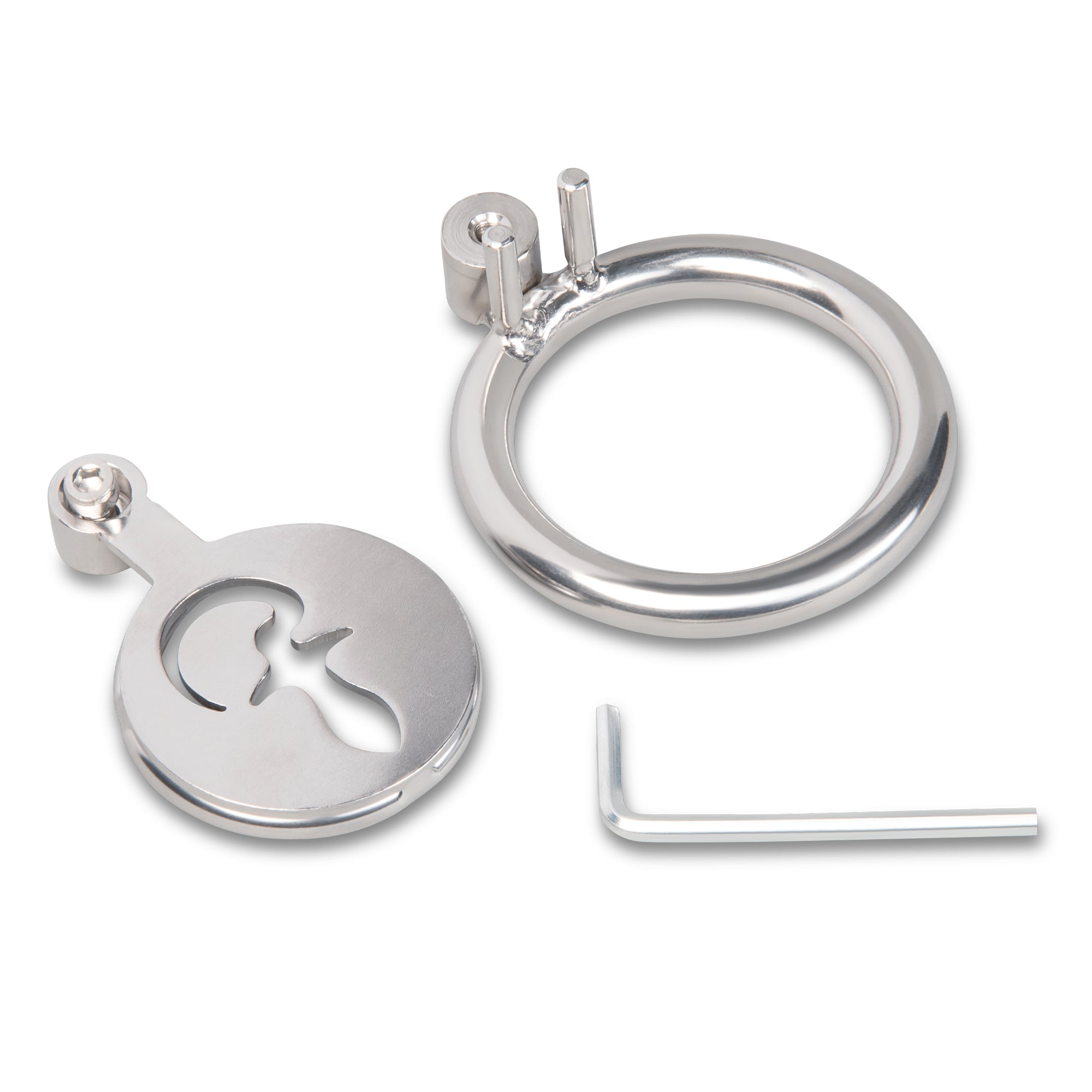 Stainless Steel Flat Inverted Cage With Piggy Tail Butt Plug Icon