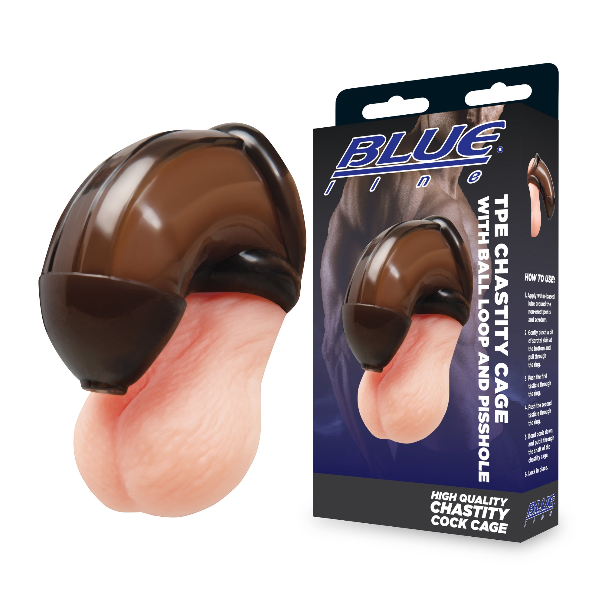 TPE Chastity Cage with Ball Loop and Pisshole - Black