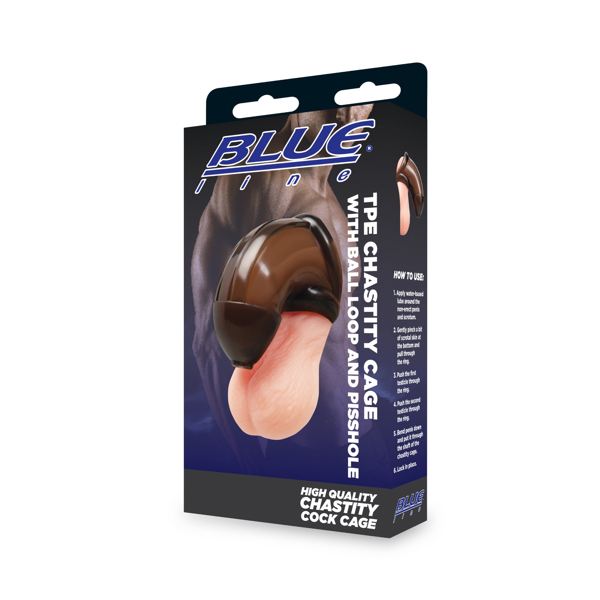 TPE Chastity Cage with Ball Loop and Pisshole - Black