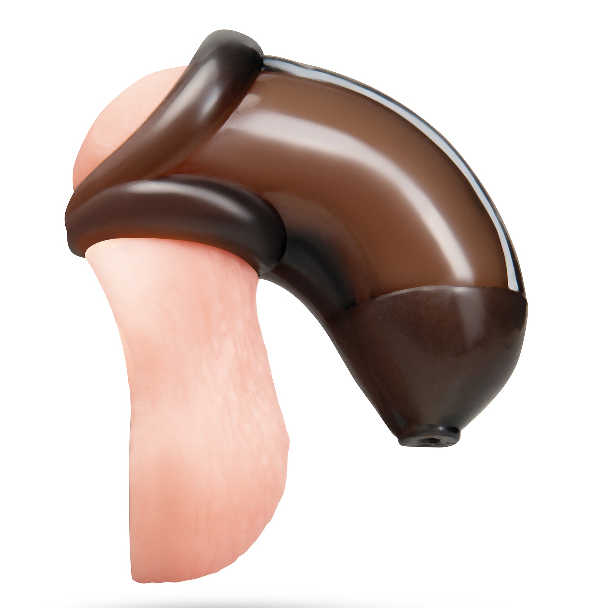 TPE Chastity Cage with Ball Loop and Pisshole - Black
