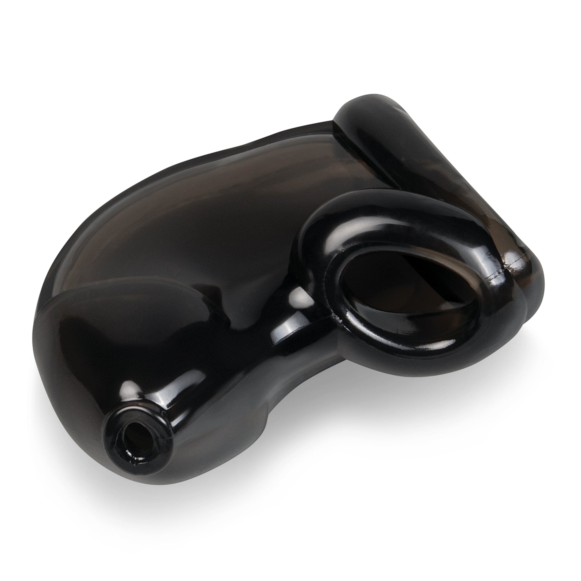 TPE Chastity Cage with Ball Loop and Pisshole - Black