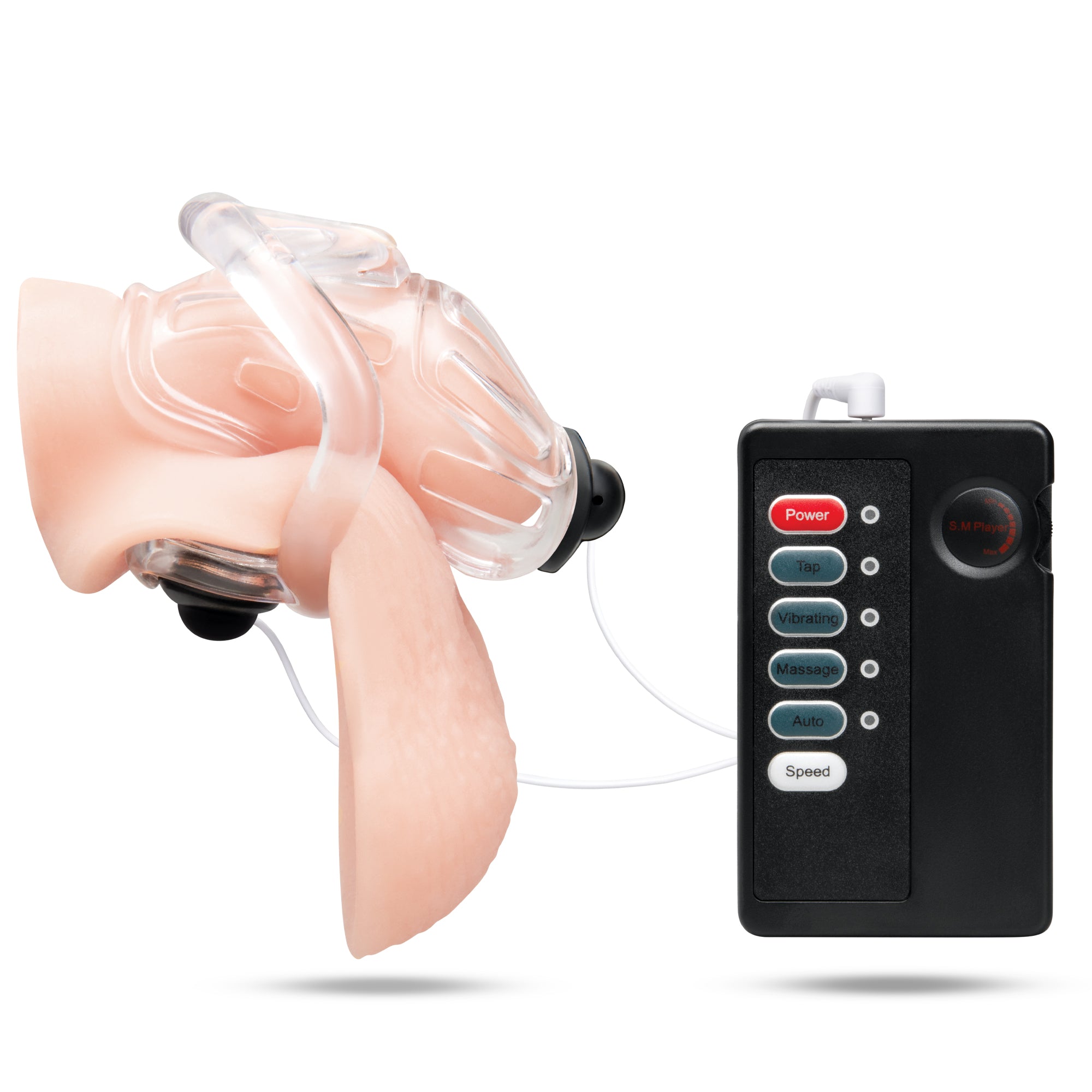 1.75" Electroshock Acrylic See Thru Chastity Cock Cage