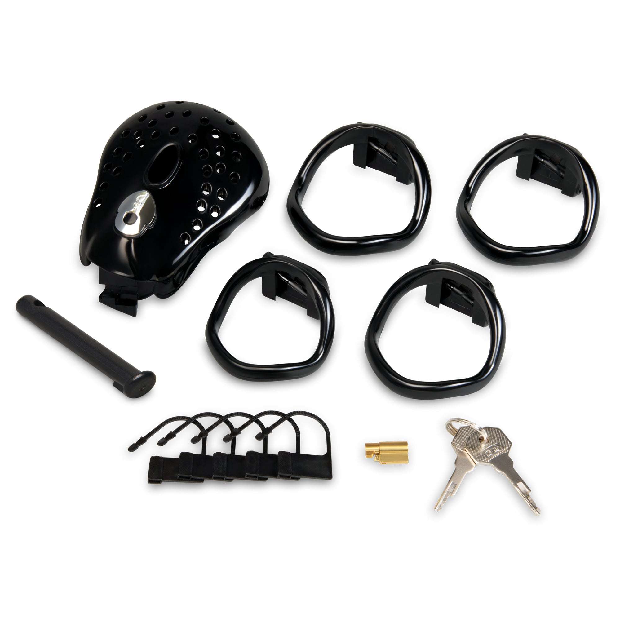 Full Coverage Cock and Balls "Locked Up" Chastity Cage Trap - Black