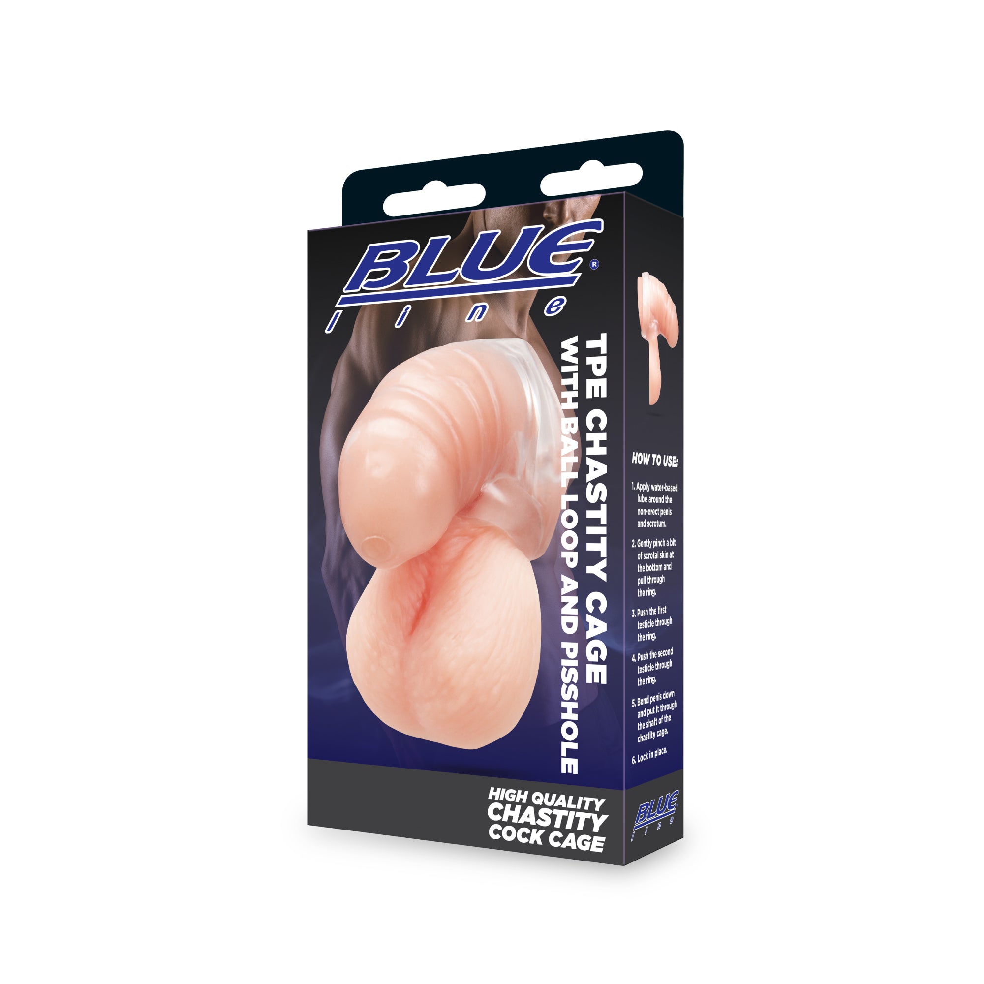 TPE Chastity Cage with Ball Loop and Pisshole - Clear