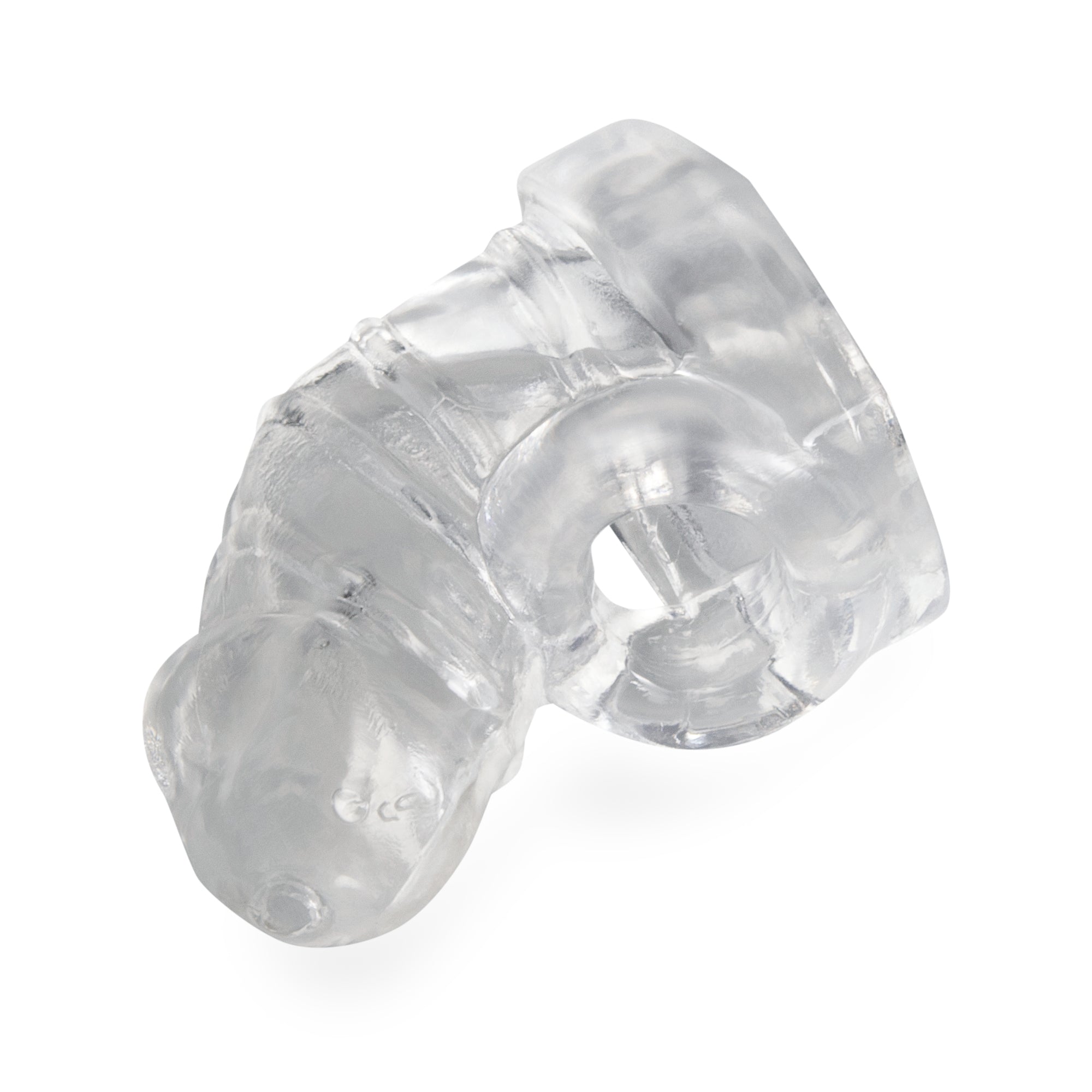 TPE Chastity Cage with Ball Loop and Pisshole - Clear
