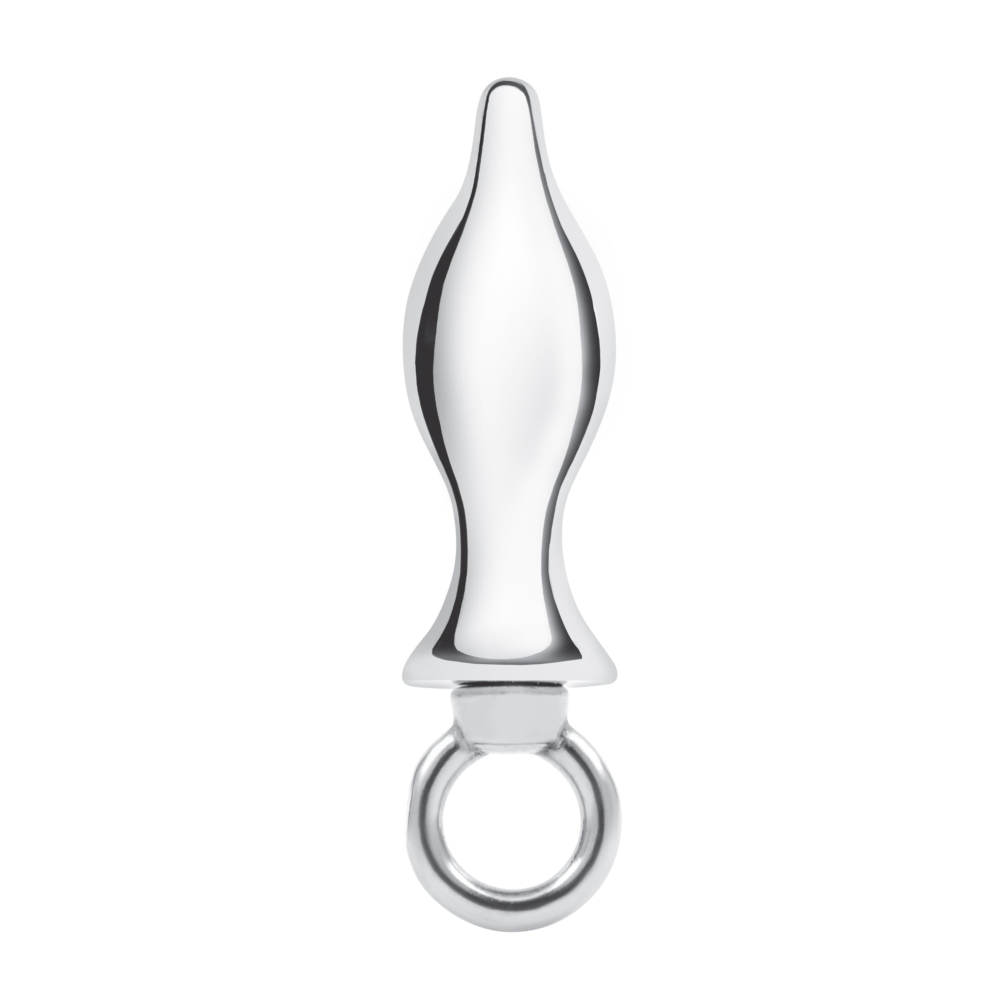 2.5" Stainless Steel Metal Tapered Butt Plug With Loop Hardware