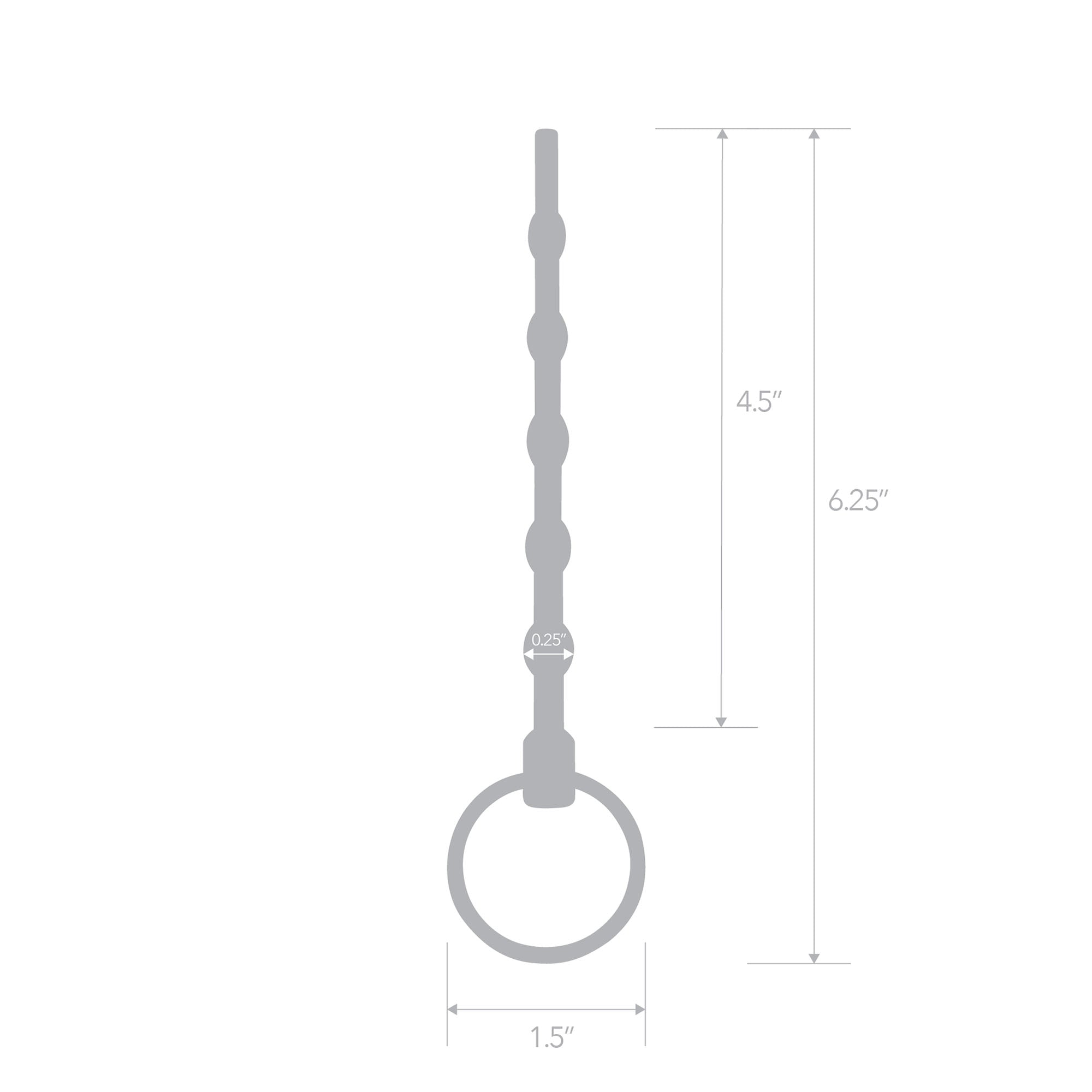 4.5" Stainless Steel Beaded Urethral Sound