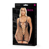 Deep Plunge Fishnet Mini Dress