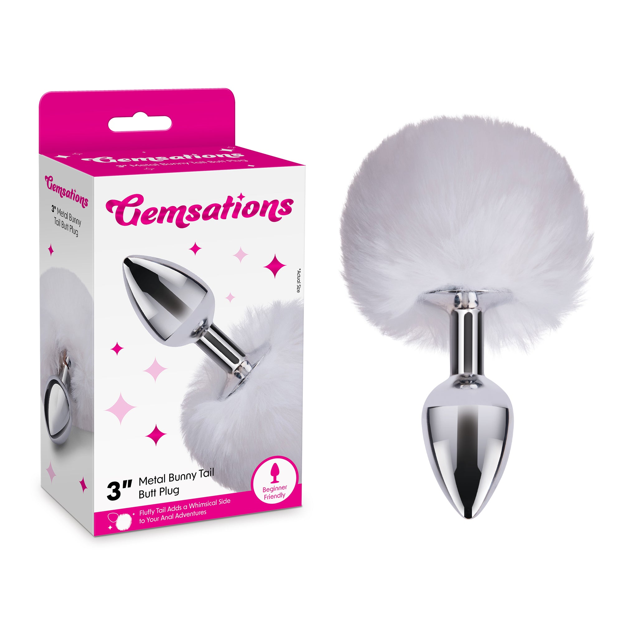 2.95" Metal Bunny Tail Butt Plug