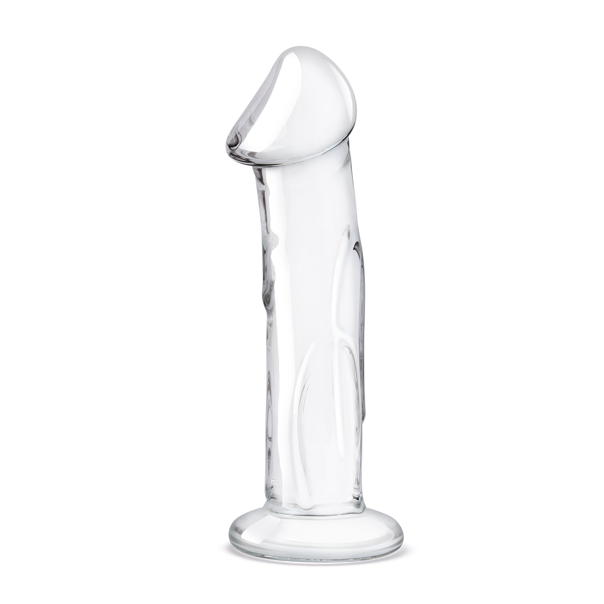 6" Glass Dildo With Veins & Flat Base