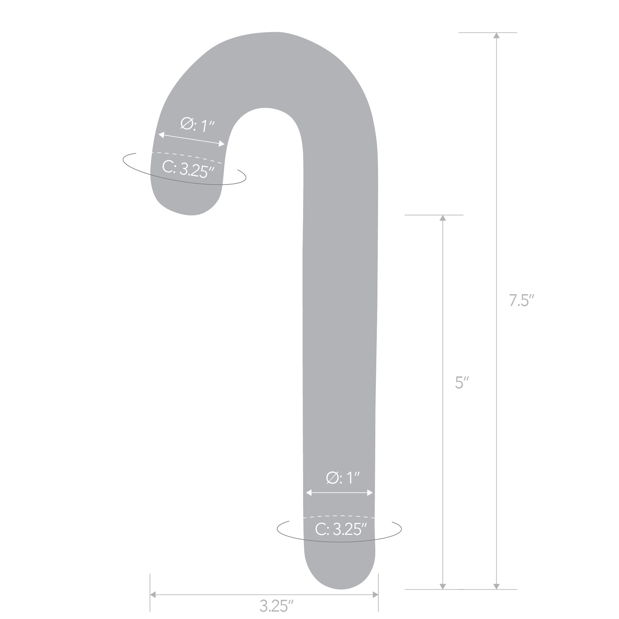 Candy Cane Dream 7.5" Glass Dildo