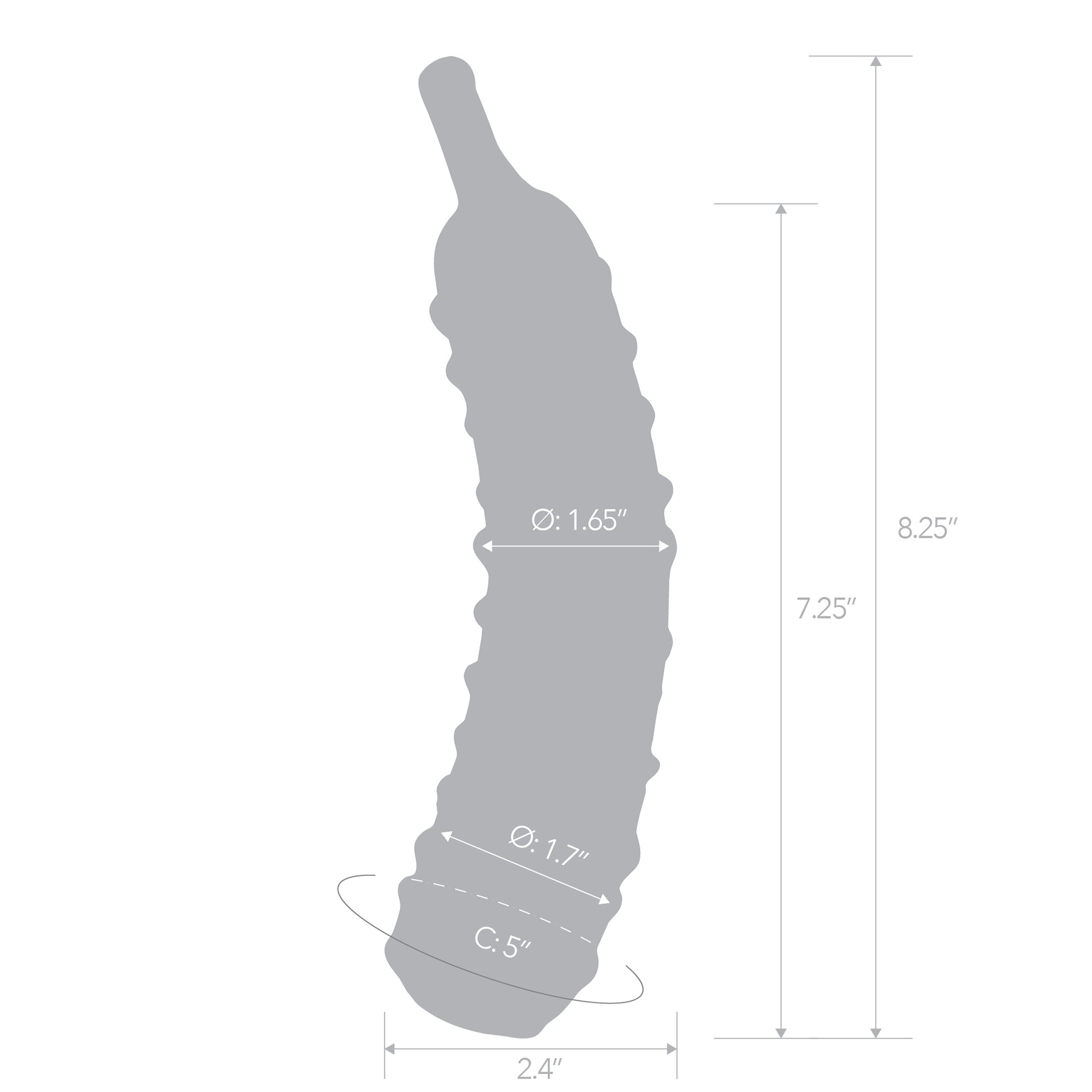 Caressing Cucumber 8.25" Glass Dildo