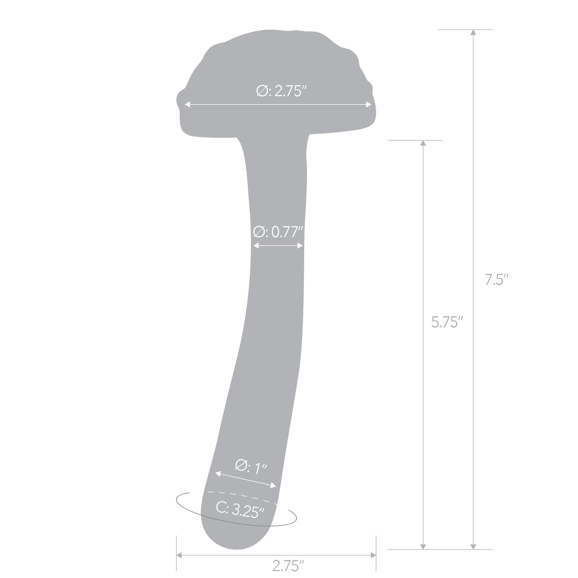Magic Mushroom Dildo 7.5" Glass Dildo