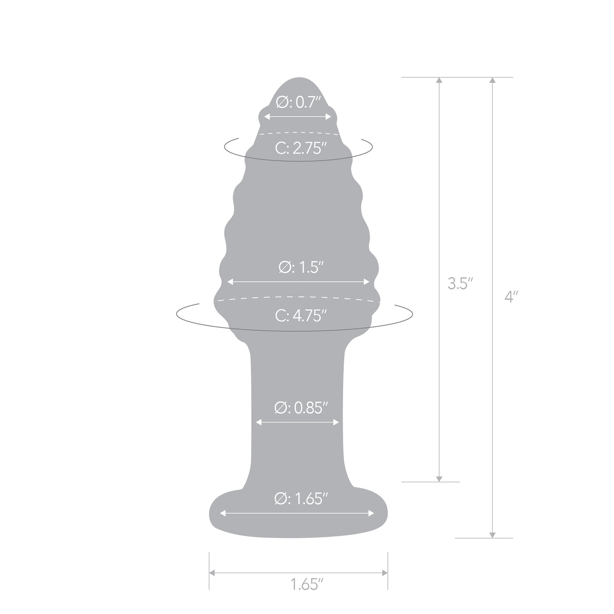 Cornstar 4" Glass Butt Plug
