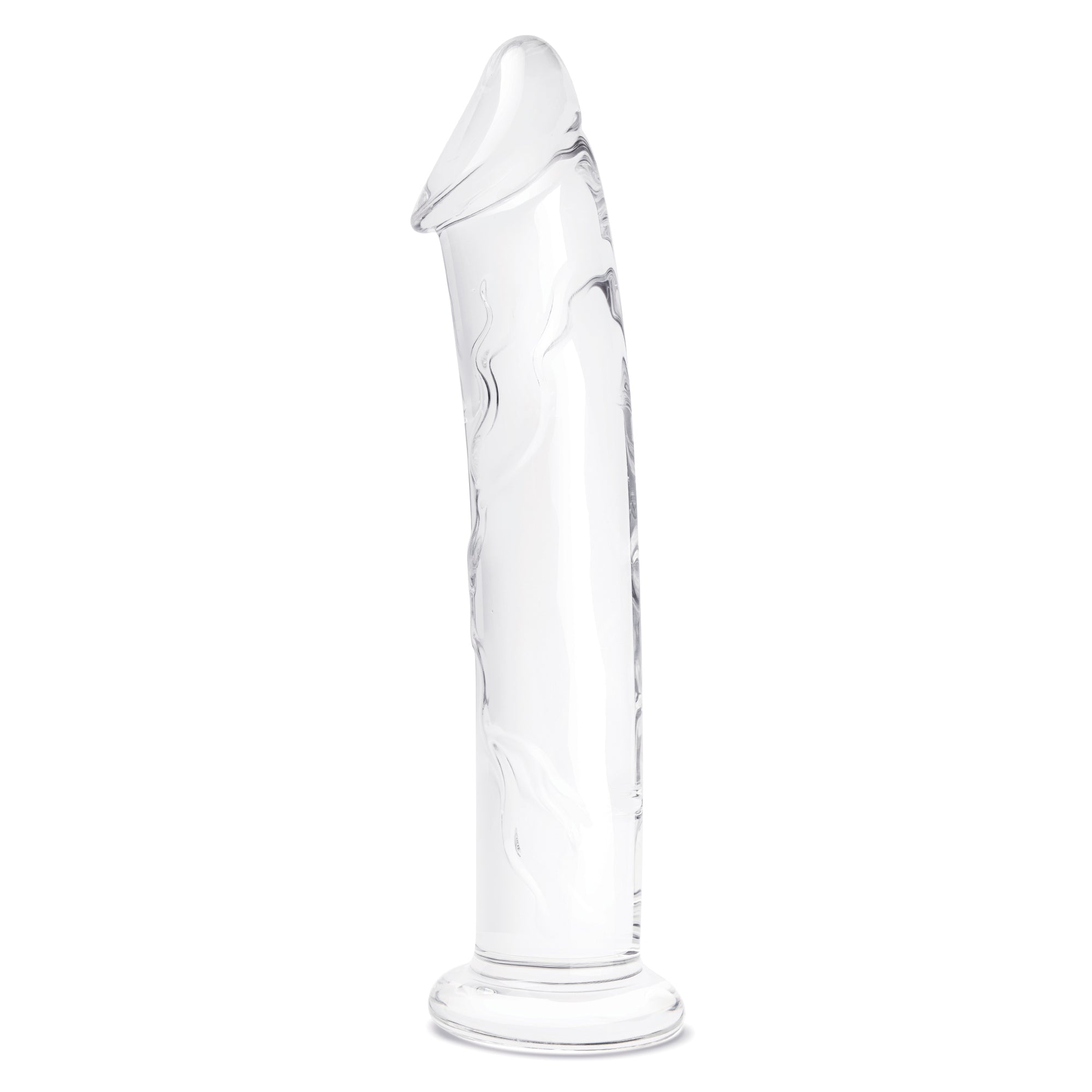 12" Glass Dildo With Veins & Flat Base