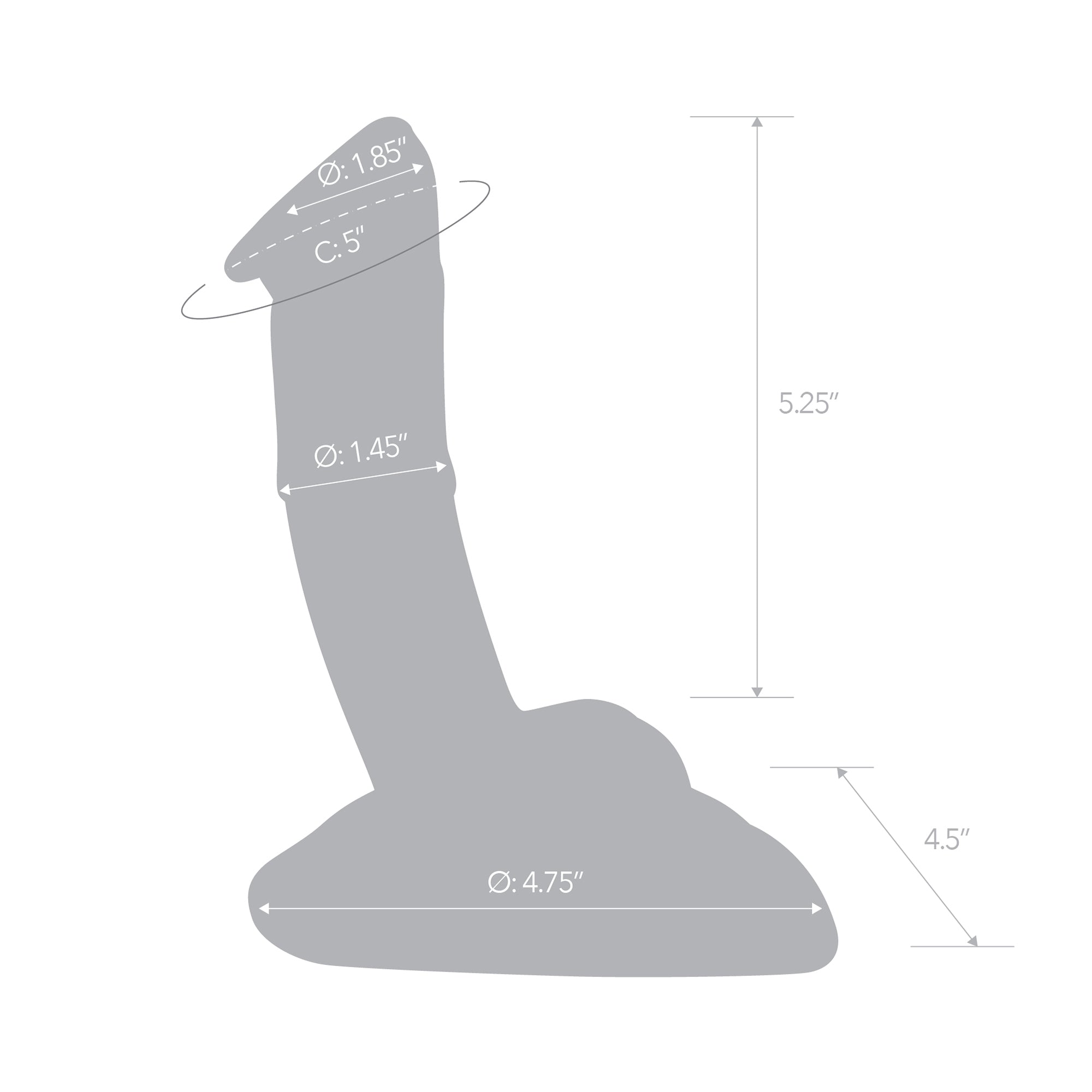7.5" Rideable Standing Glass Cock With Stability Base