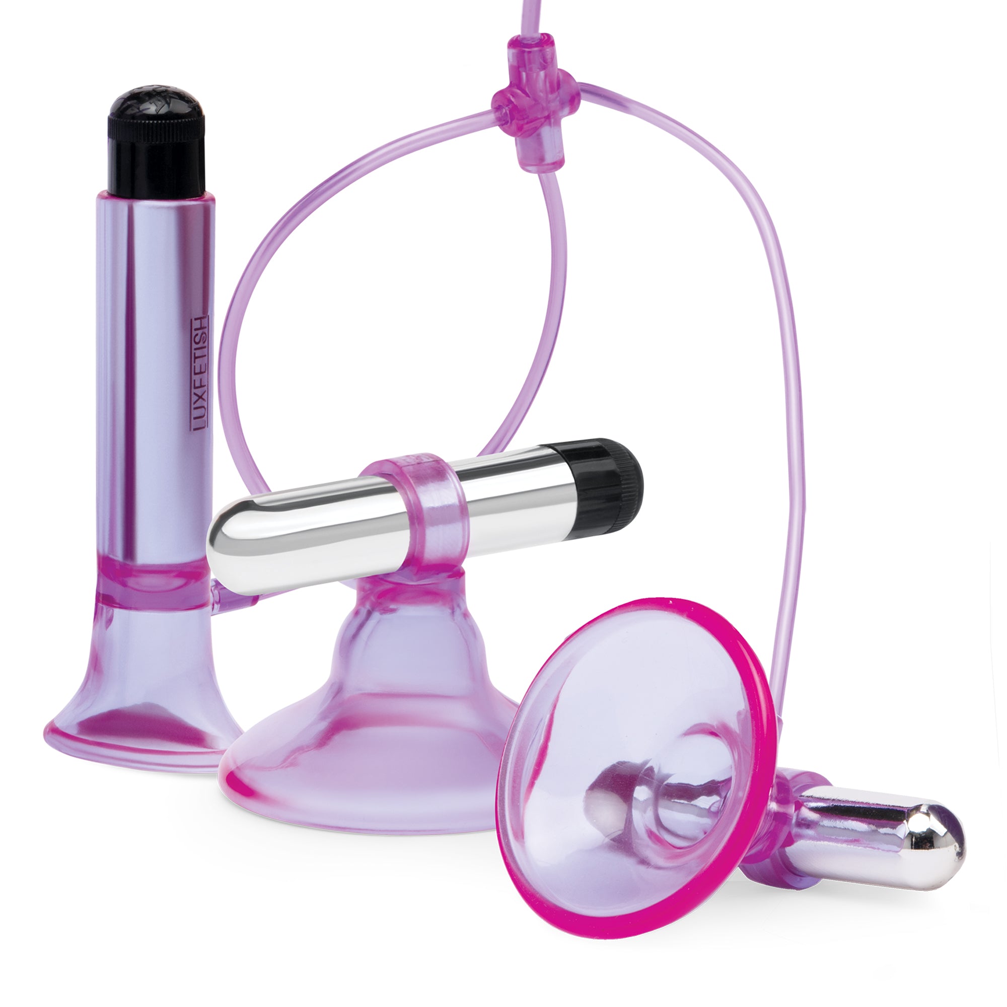 Vibrating Nipple Suckers with Clitoral Pump and Quick Release