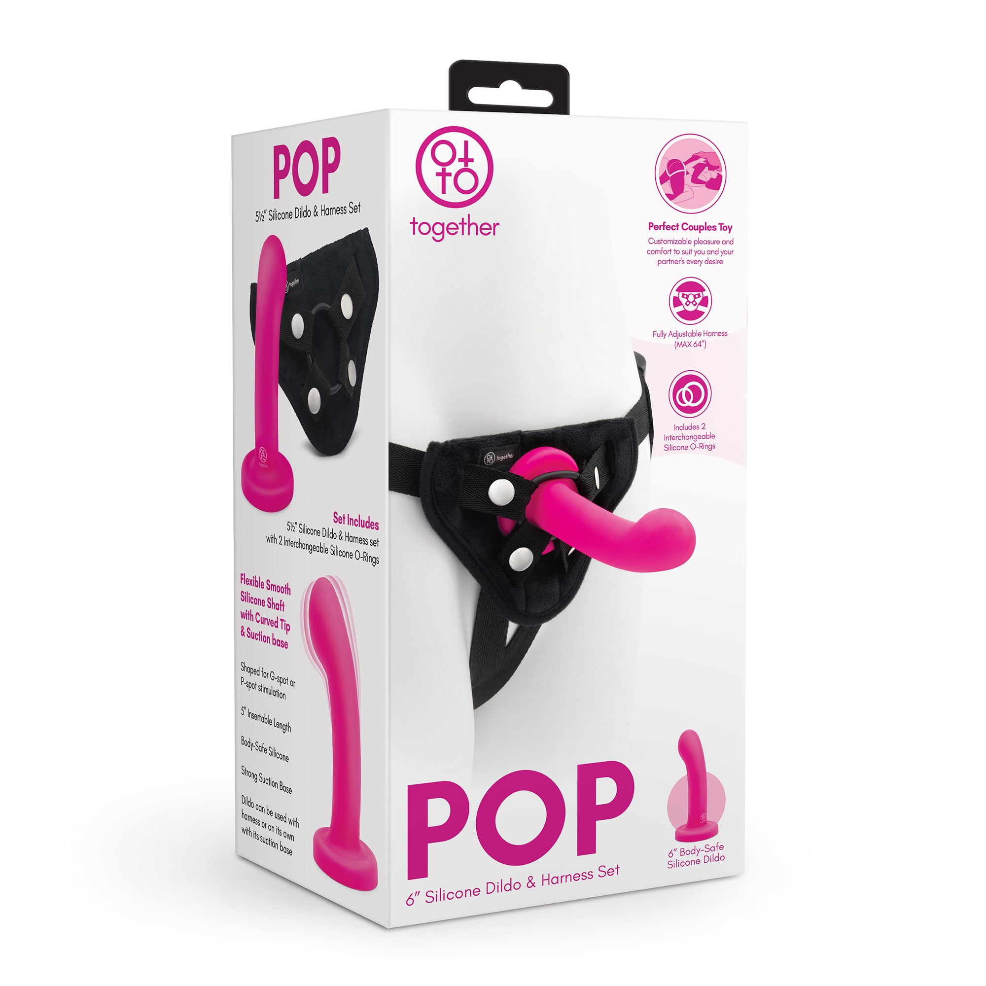 POP 5.5" Silicone Dildo and Harness Set