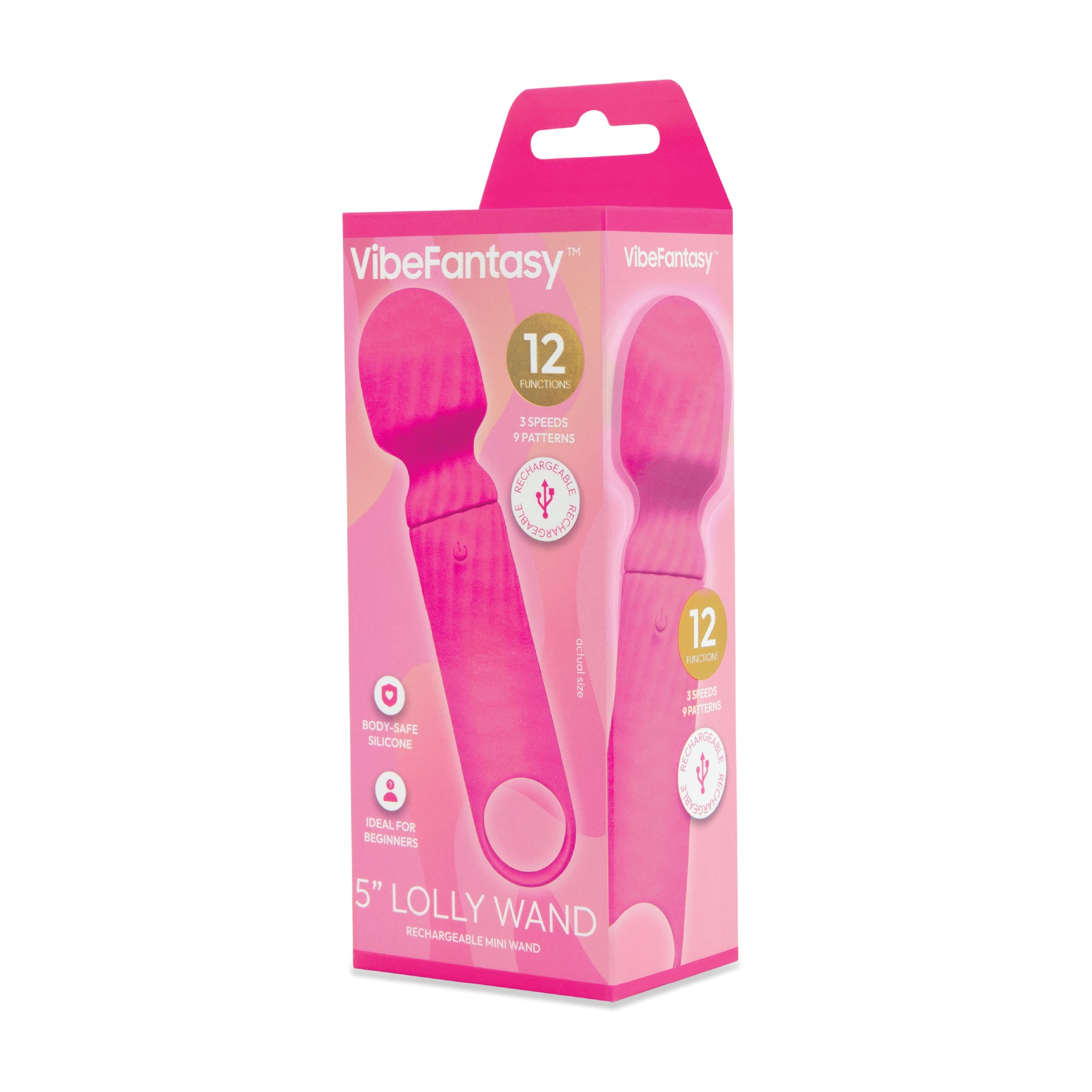 5" Lolly Wand - Rechargeable Mini Wand - Pink