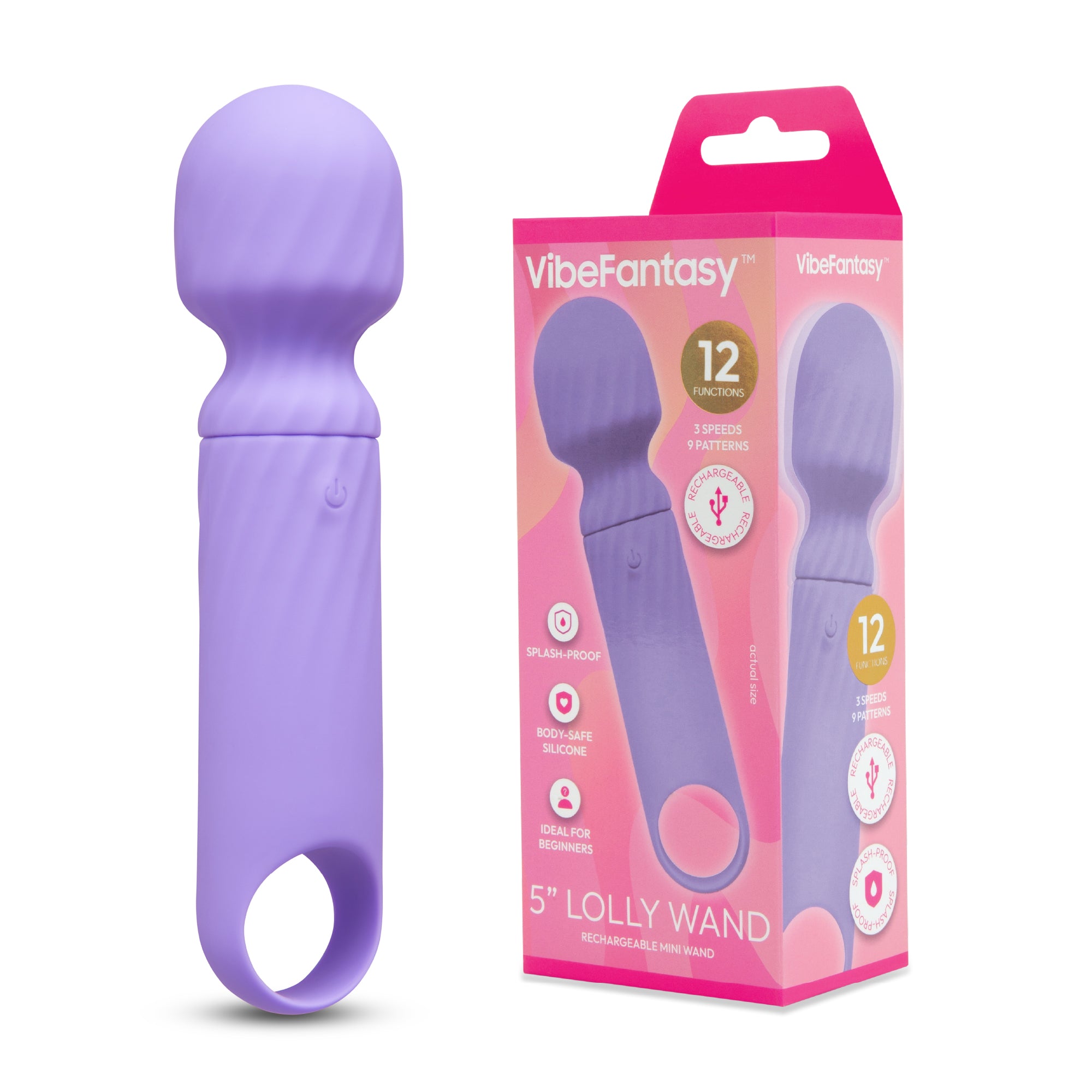 5" Lolly Wand - Rechargeable Mini Wand - Purple