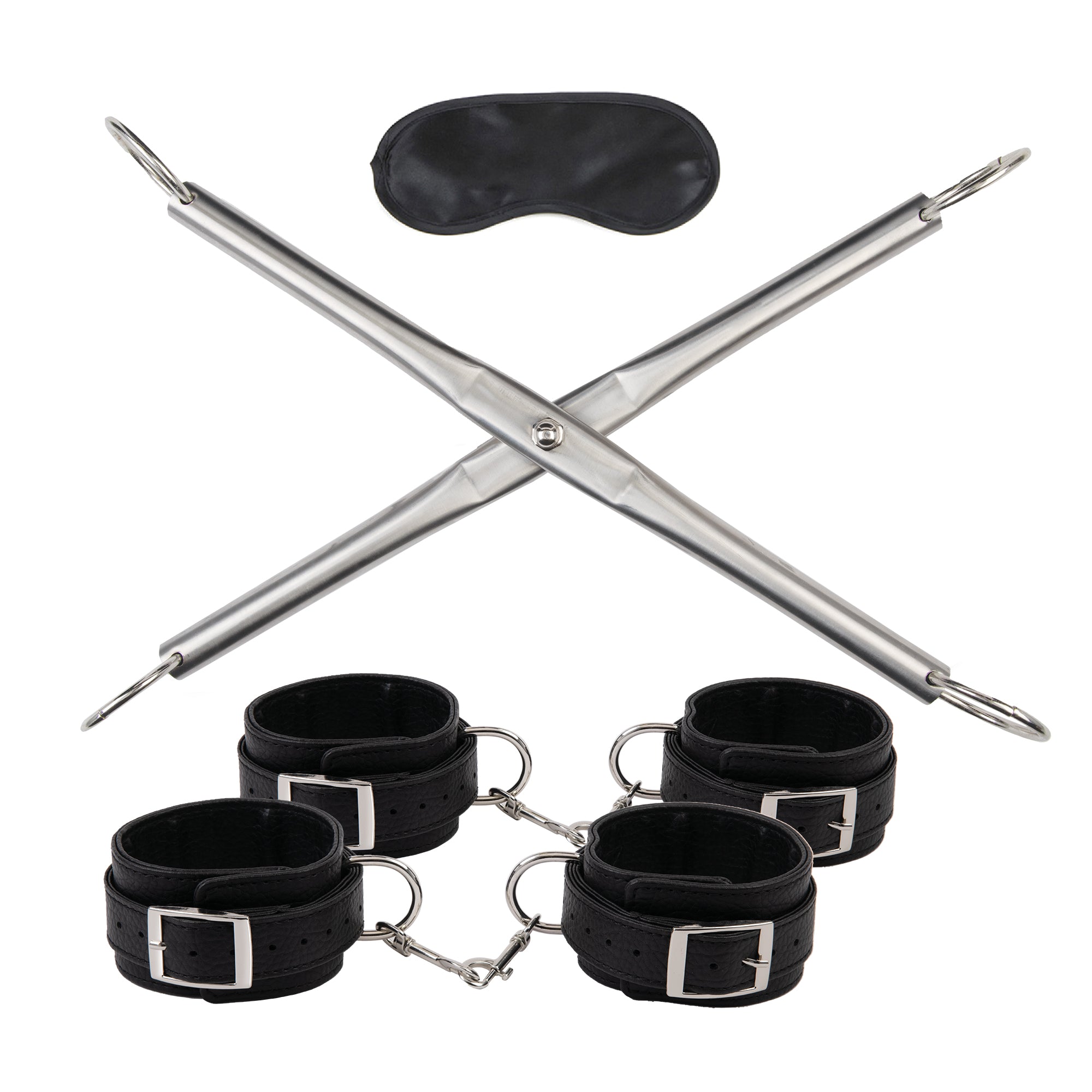 Hog-tie Spreader Bar With Detachable Wrist & Ankle Cuffs