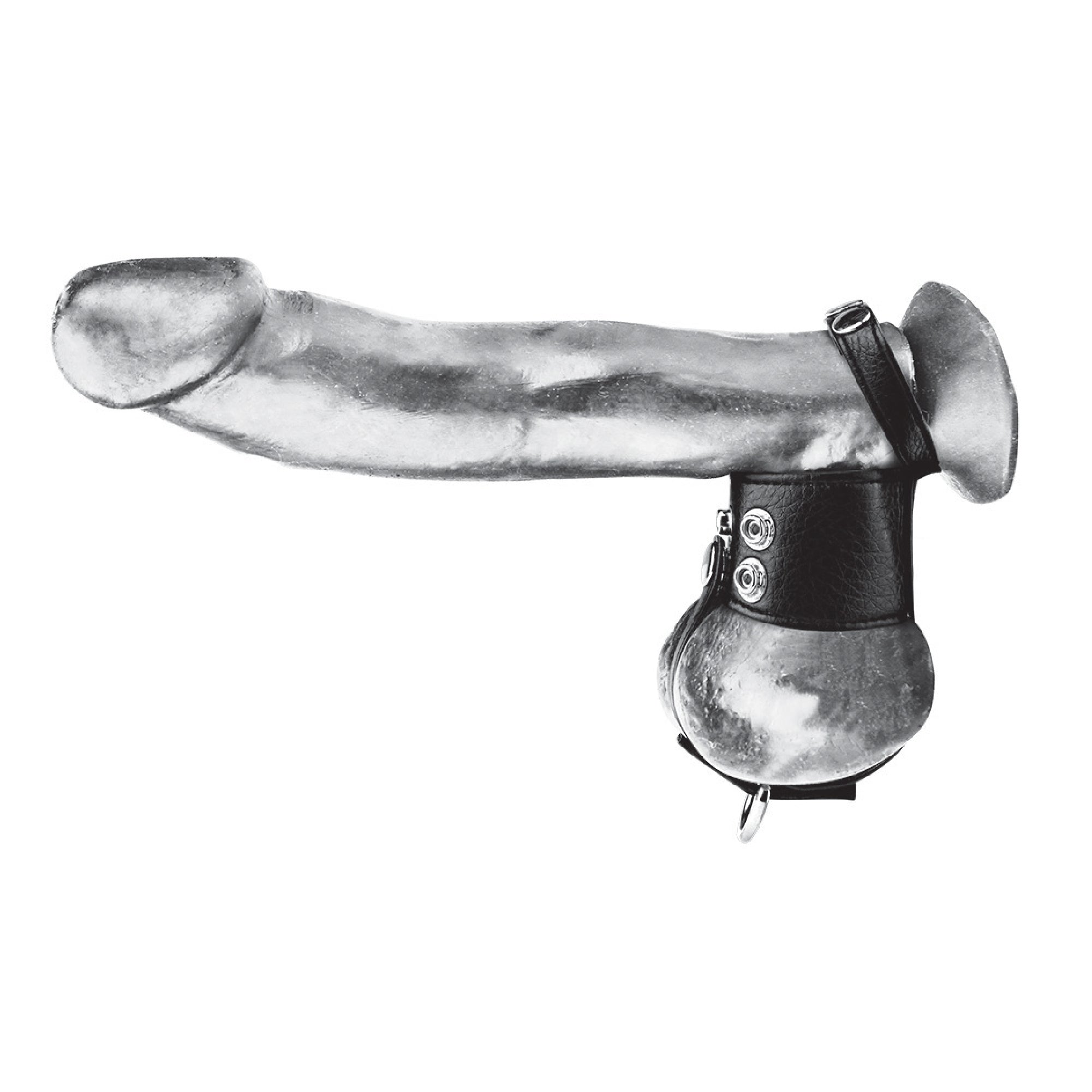 Cock Ring With 1.5" Ball Stretcher And Optional Weight Ring