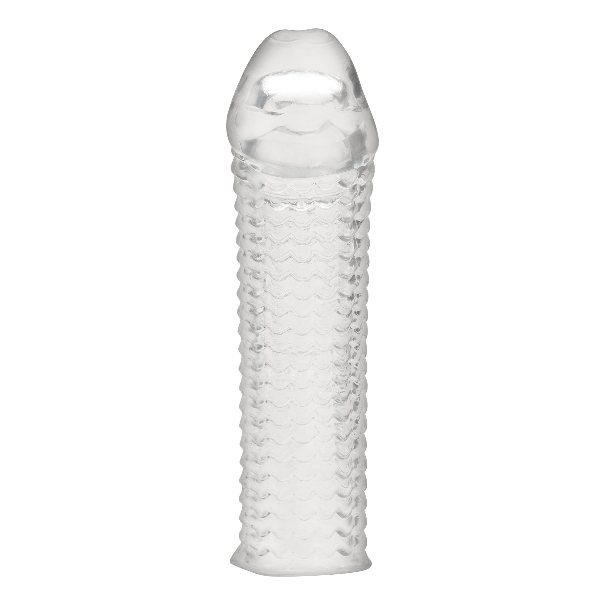 6.5" Clear Textured Penis Enhancing Sleeve Extension